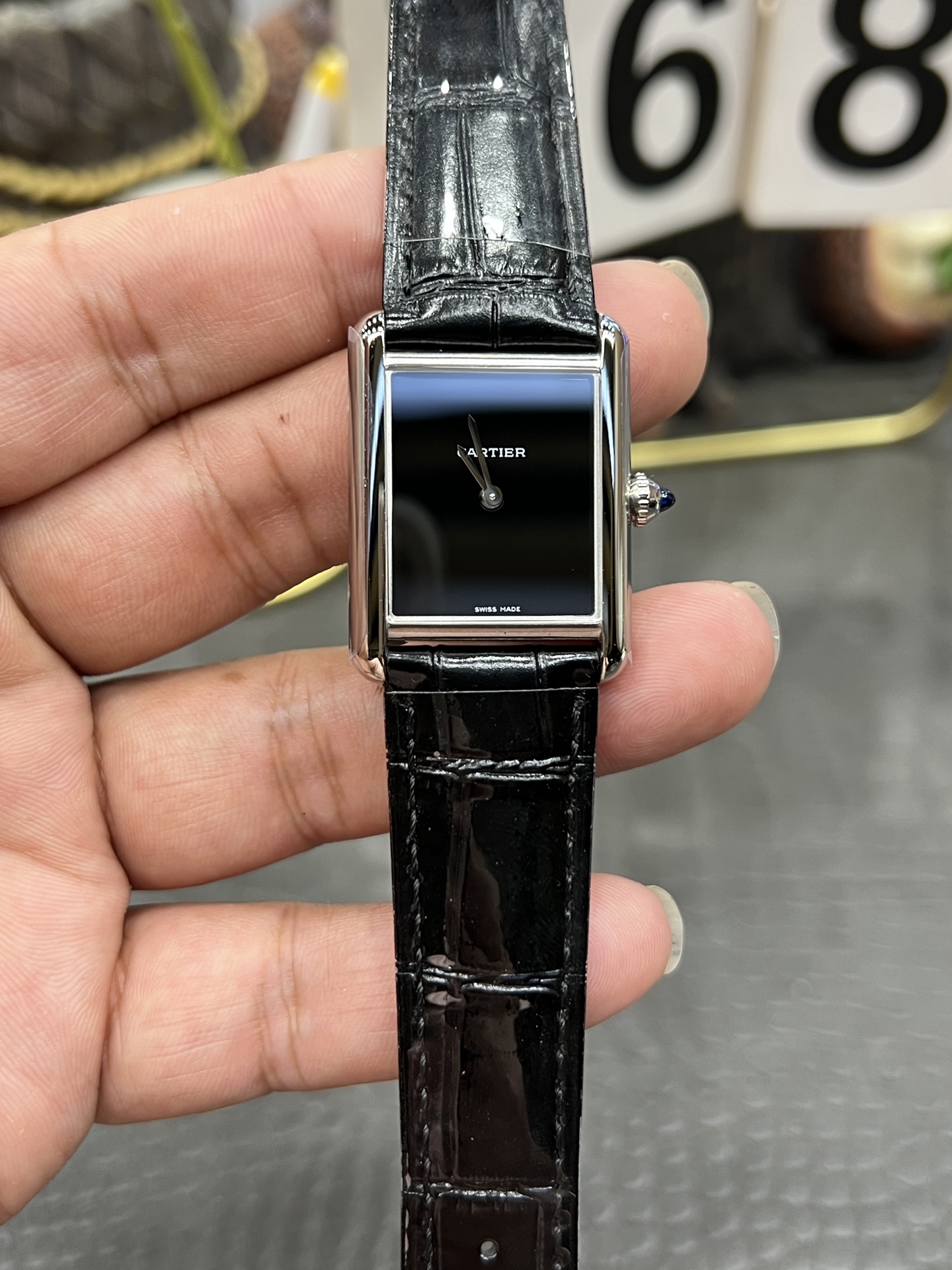 CARTIER カルティエ タンク 腕時計 レディース ブラック ブラック