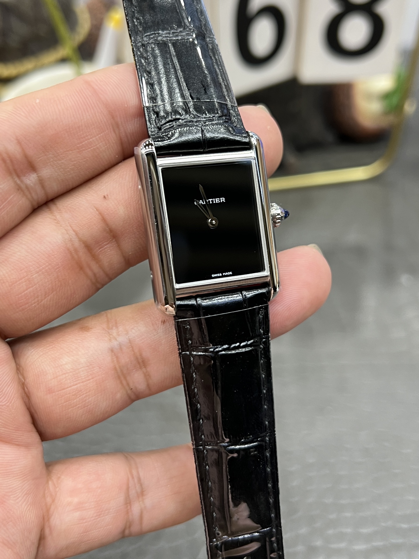 CARTIER カルティエ タンク 腕時計 レディース ブラック ブラック - 画像 4