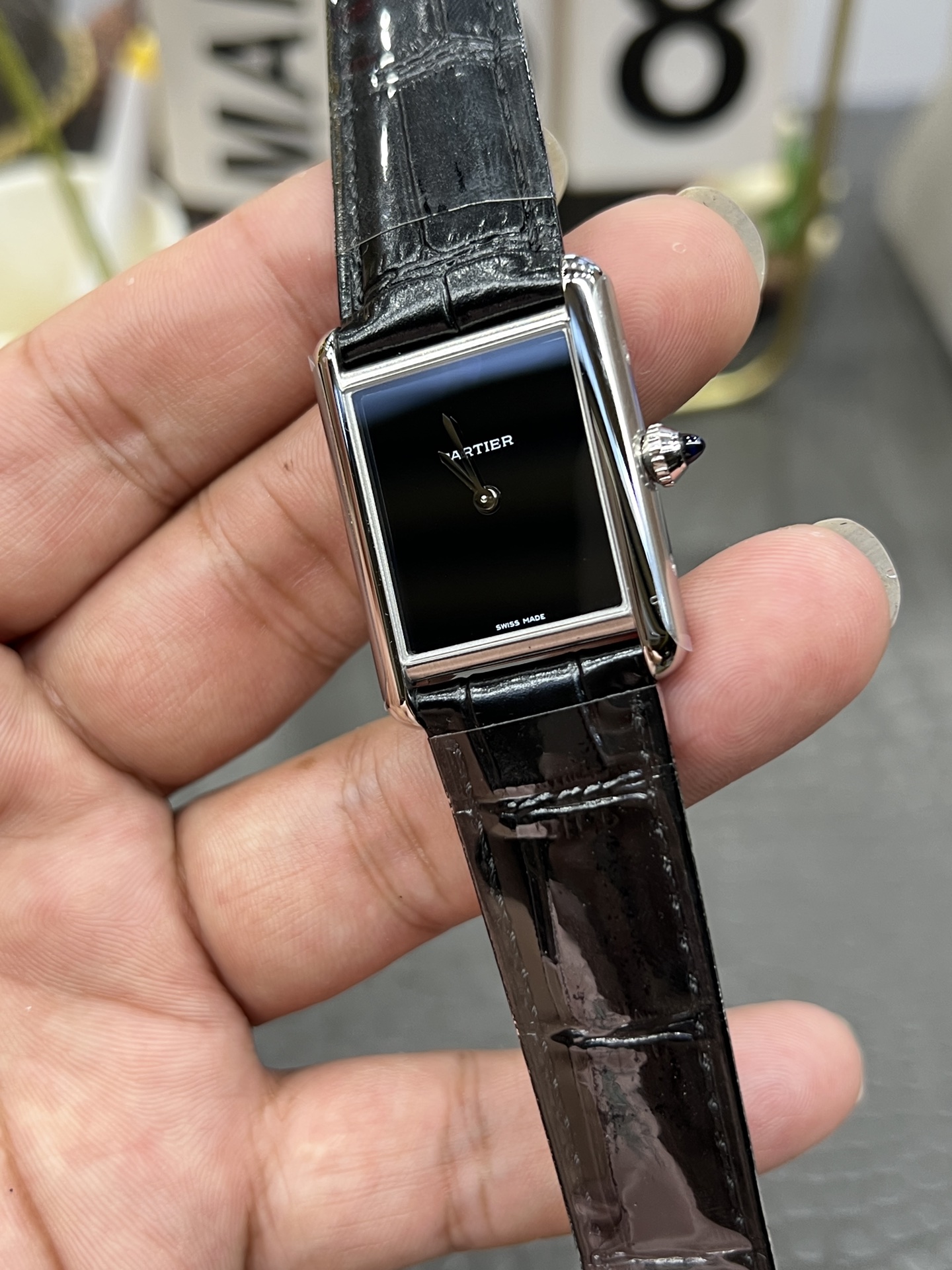 CARTIER カルティエ タンク 腕時計 レディース ブラック ブラック - 画像 5