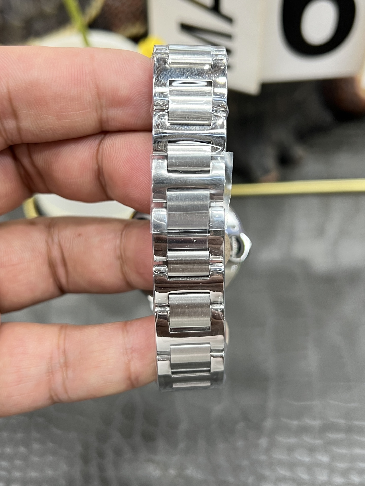 AF カルティエ ブルーバルloon 腕時計 レディース 自動巻き 機械式 33mm ステンレススチール ブルーグレー - 画像 4