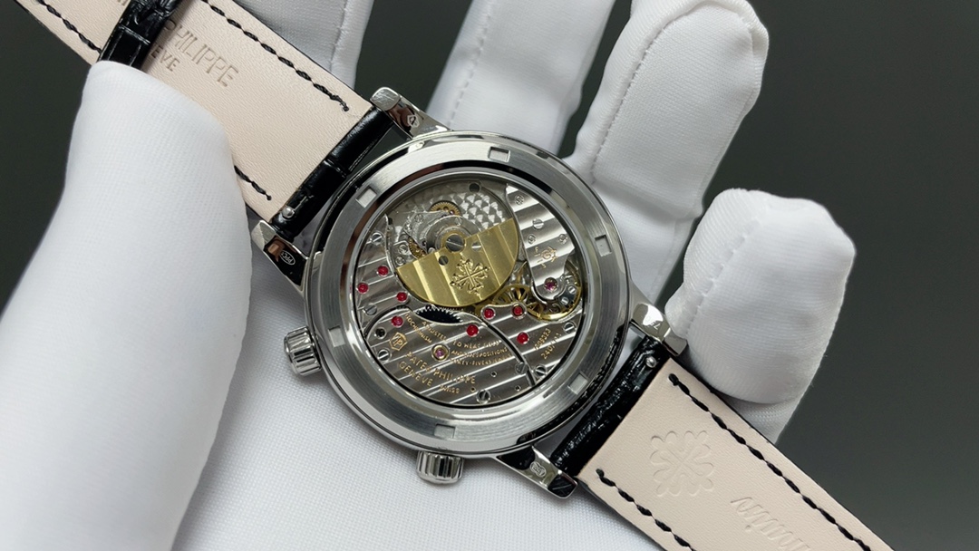 PATEK PHILIPPE パテックフィリップ 腕時計 メンズ 自動巻き 万年歴 真月相 レッド ブラック - 画像 6