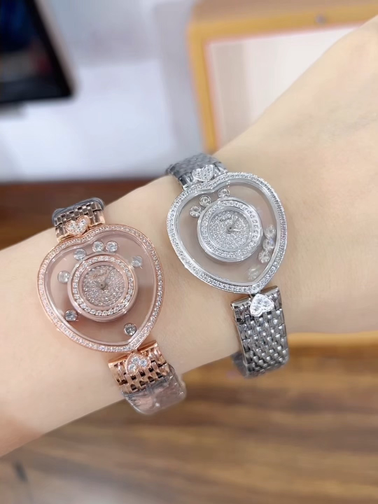 CHOPARD ショパール ハッピーダイヤモンド 腕時計 レディース 心型 ダイヤモンド プラチナ ローズゴールド 全2色 - 画像 2
