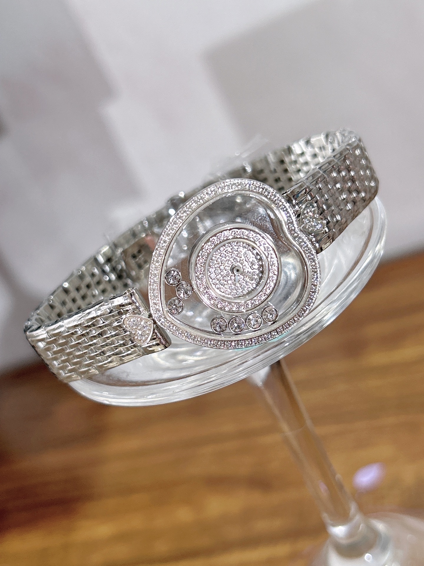 CHOPARD ショパード ハッピーダイヤモンド 腕時計 レディース 心形 ダイヤモンド 自由に動く シルバー - 画像 7