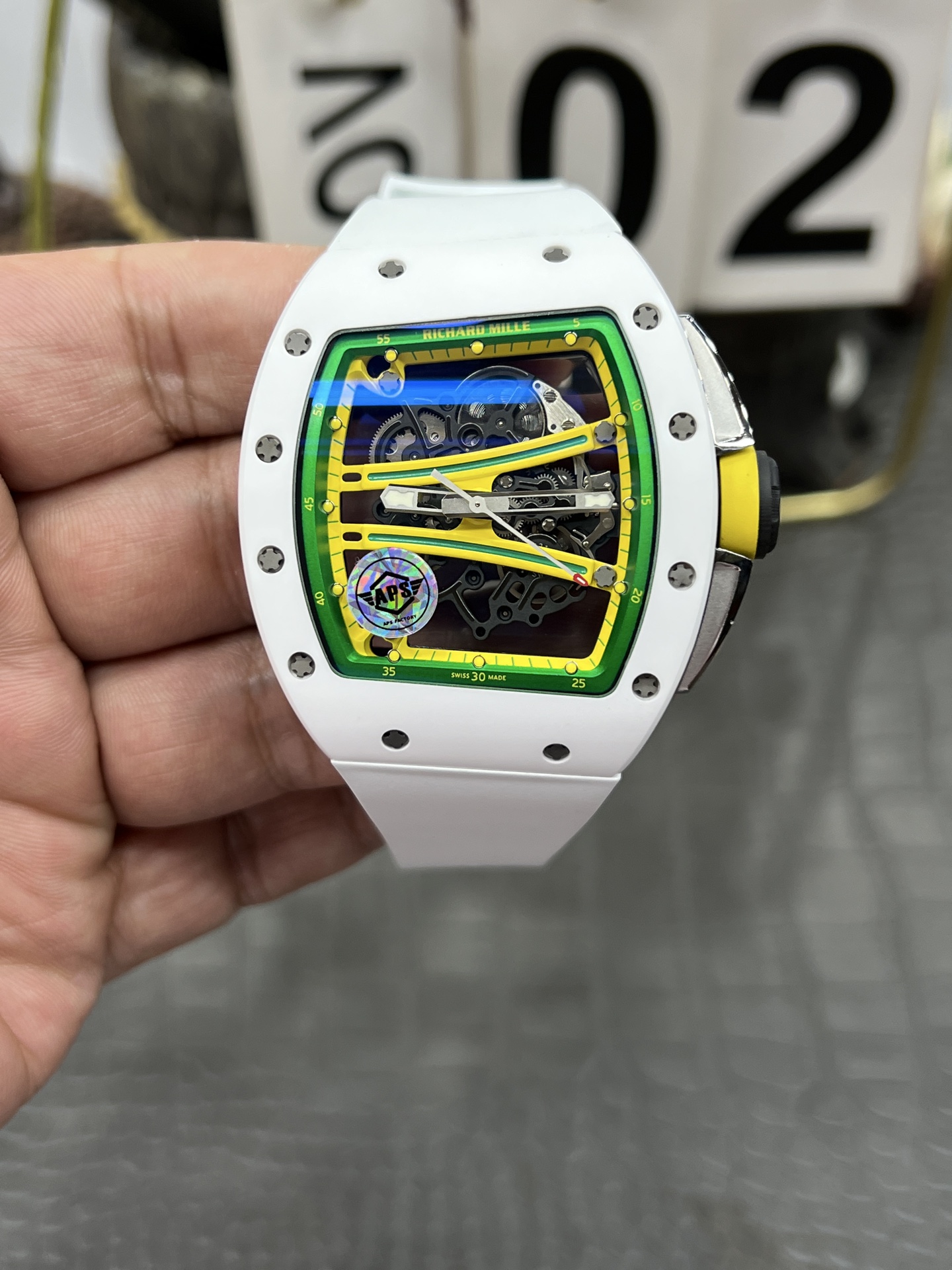 RICHARD MILLE リチャードミル 腕時計 メンズ 自動巻き 機械式 41mm ホワイト ブラック グリーン レッド