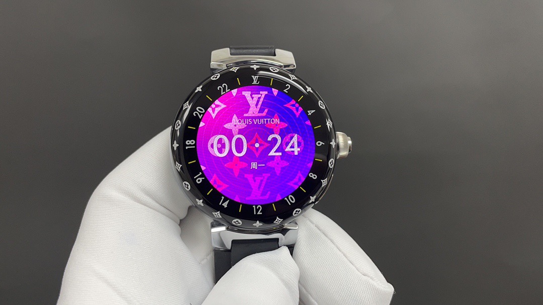 LV ルイヴィトン 時計 スマートウォッチ 1.2インチ AMOLED 44mm ブラック