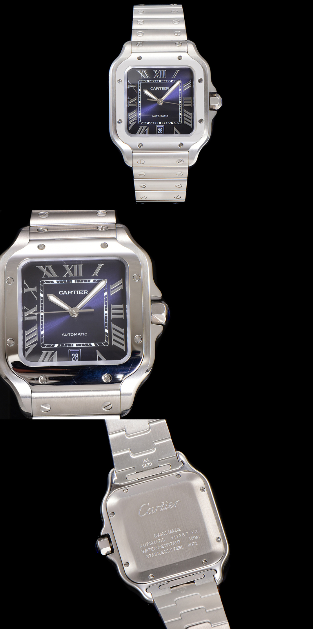 CARTIER カルティエ サントス 腕時計 メンズ 自動巻き 機械式 40mm ブルー - 画像 3
