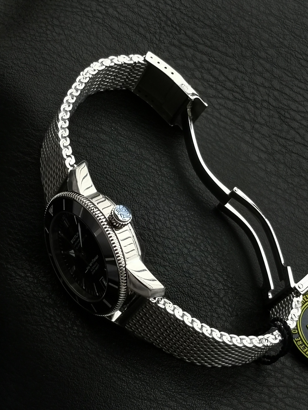 BREITLING ブライトリング スーパーオーシャン 腕時計 メンズ 自動巻き 機械式 メッシュベルト ブラック - 画像 7