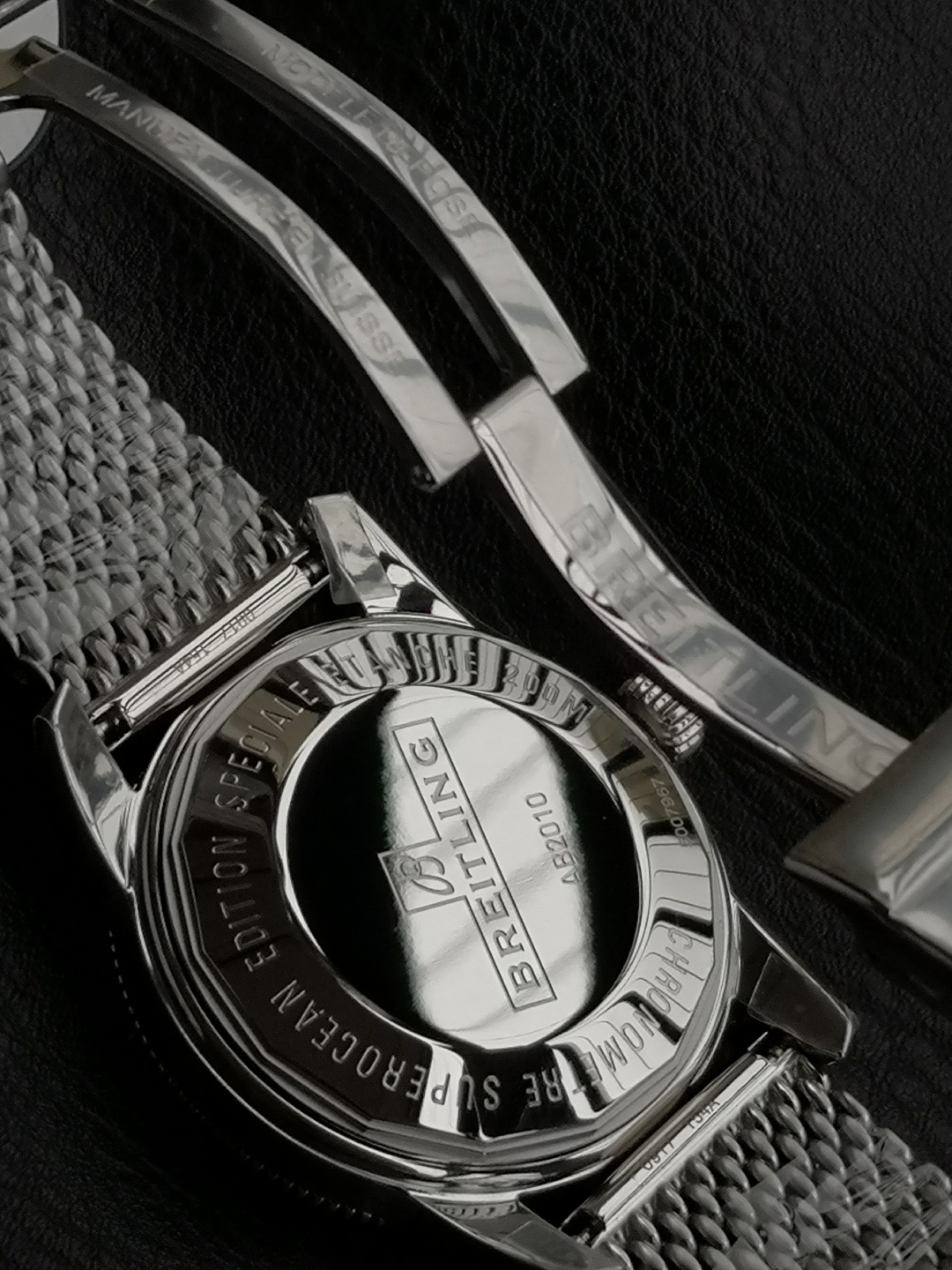 BREITLING ブライトリング スーパーオーシャン 腕時計 メンズ 自動巻き 機械式 メッシュベルト ブラック - 画像 9