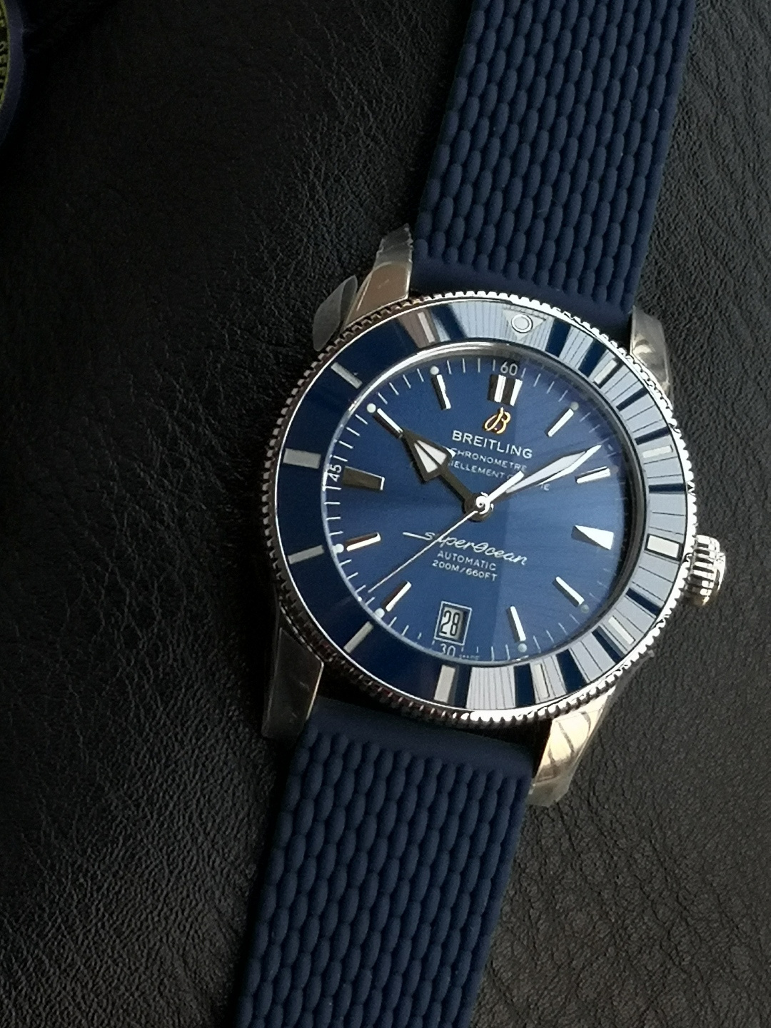 BREITLING ブライトリング スーパーオーシャン 腕時計 メンズ 自動巻き 機械式 ブルーダイアル ブラック - 画像 2