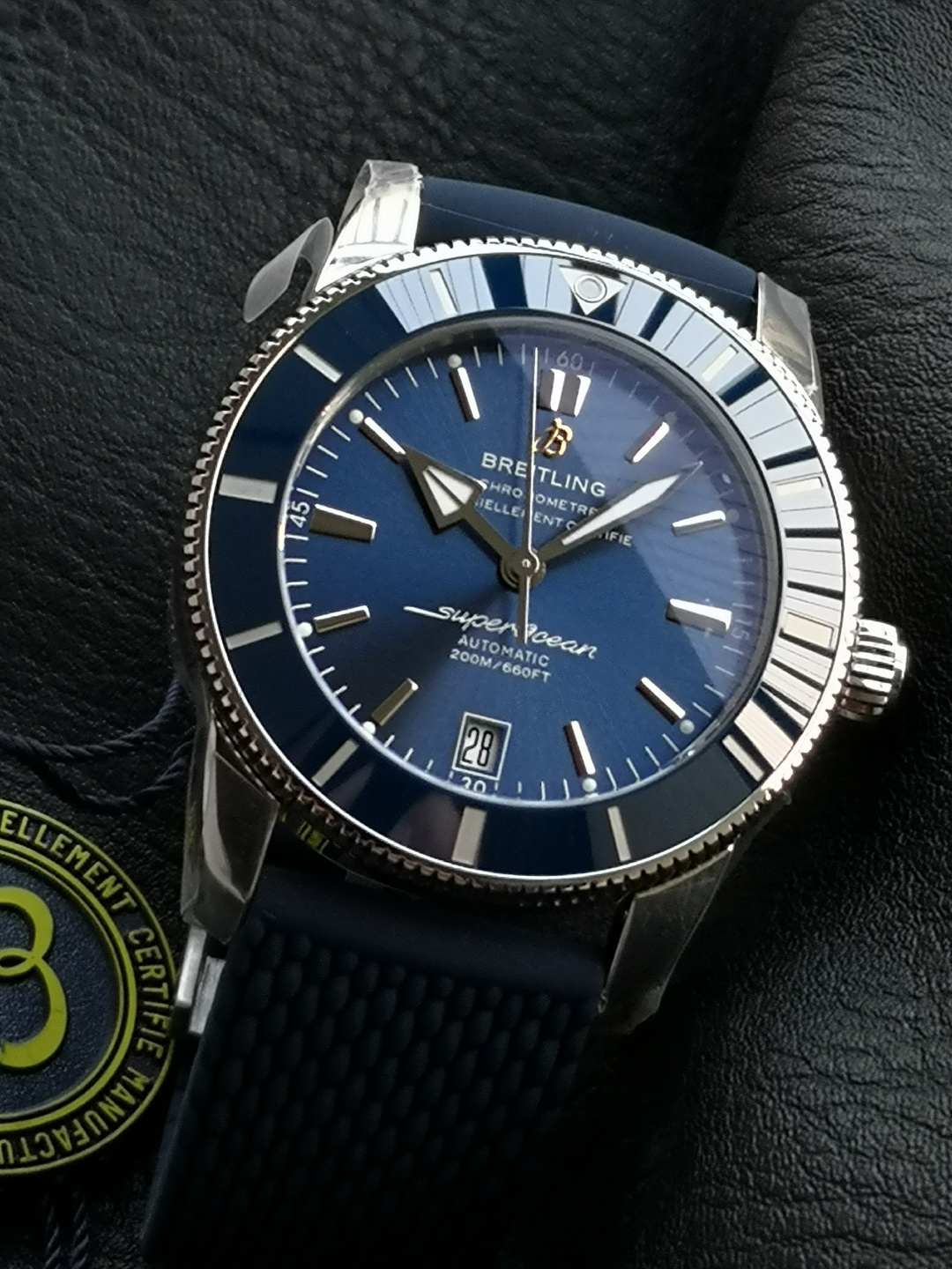 BREITLING ブライトリング スーパーオーシャン 腕時計 メンズ 自動巻き 機械式 ブルーダイアル ブラック - 画像 3