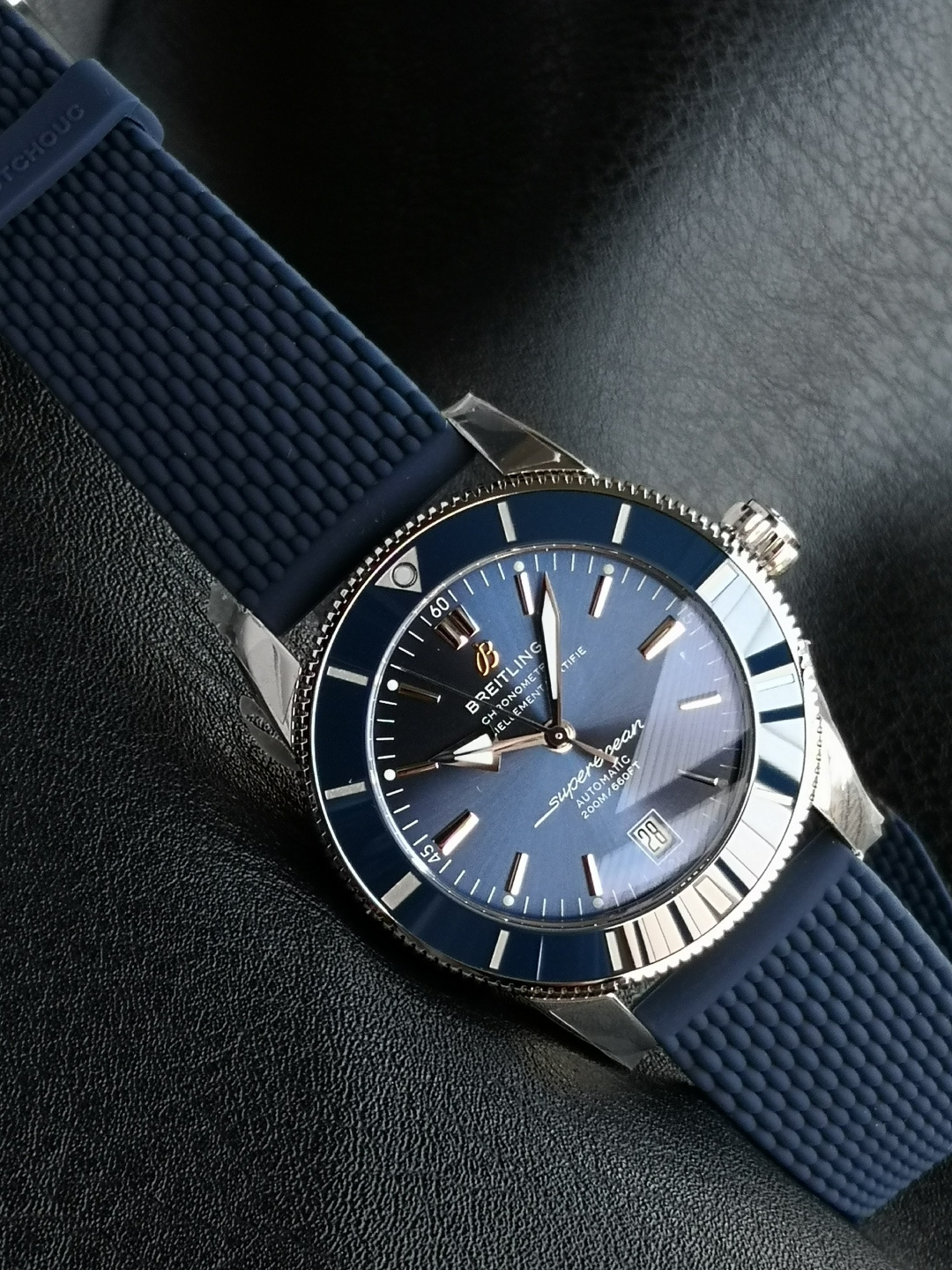 BREITLING ブライトリング スーパーオーシャン 腕時計 メンズ 自動巻き 機械式 ブルーダイアル ブラック - 画像 4