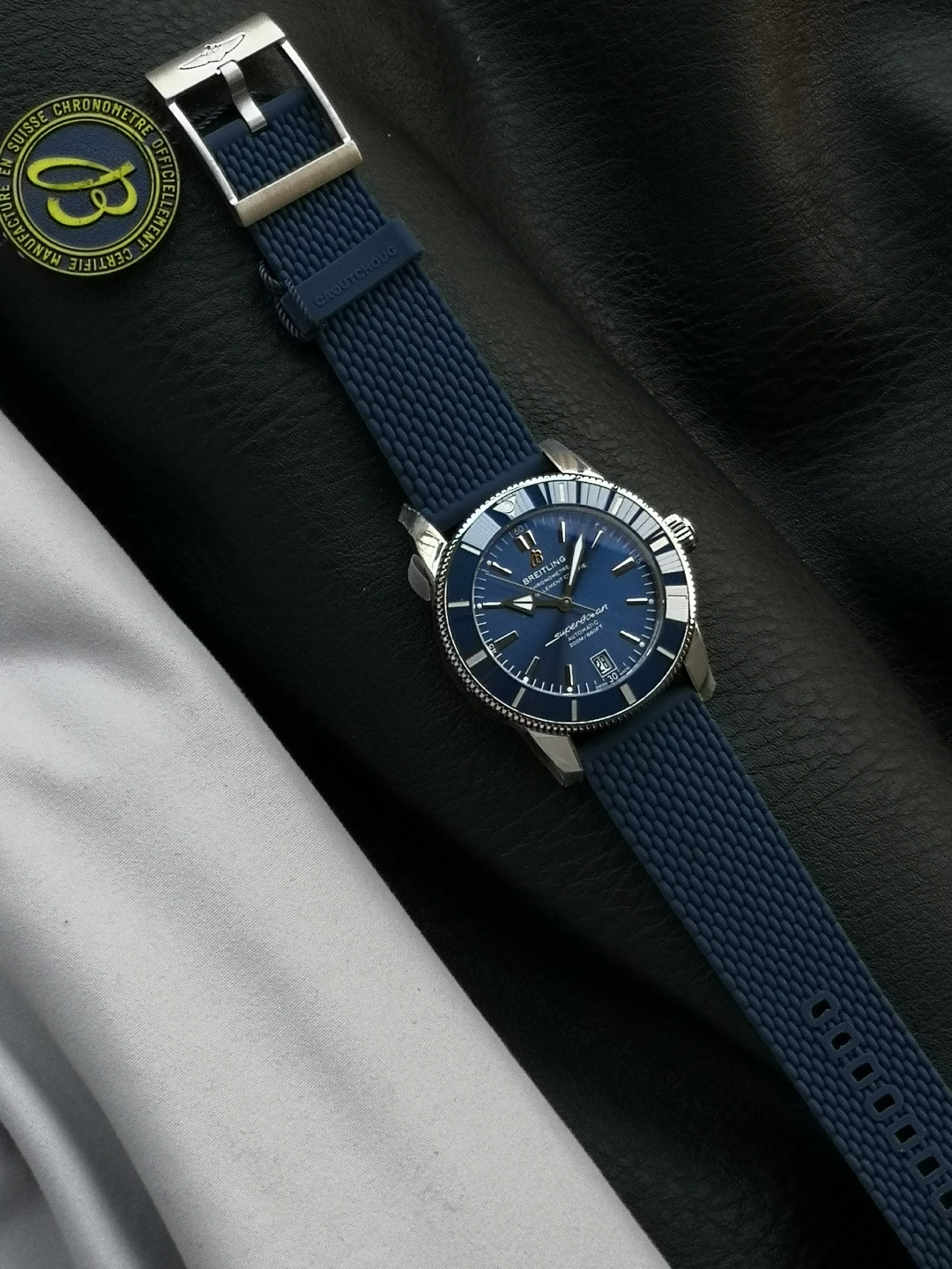 BREITLING ブライトリング スーパーオーシャン 腕時計 メンズ 自動巻き 機械式 ブルーダイアル ブラック - 画像 5
