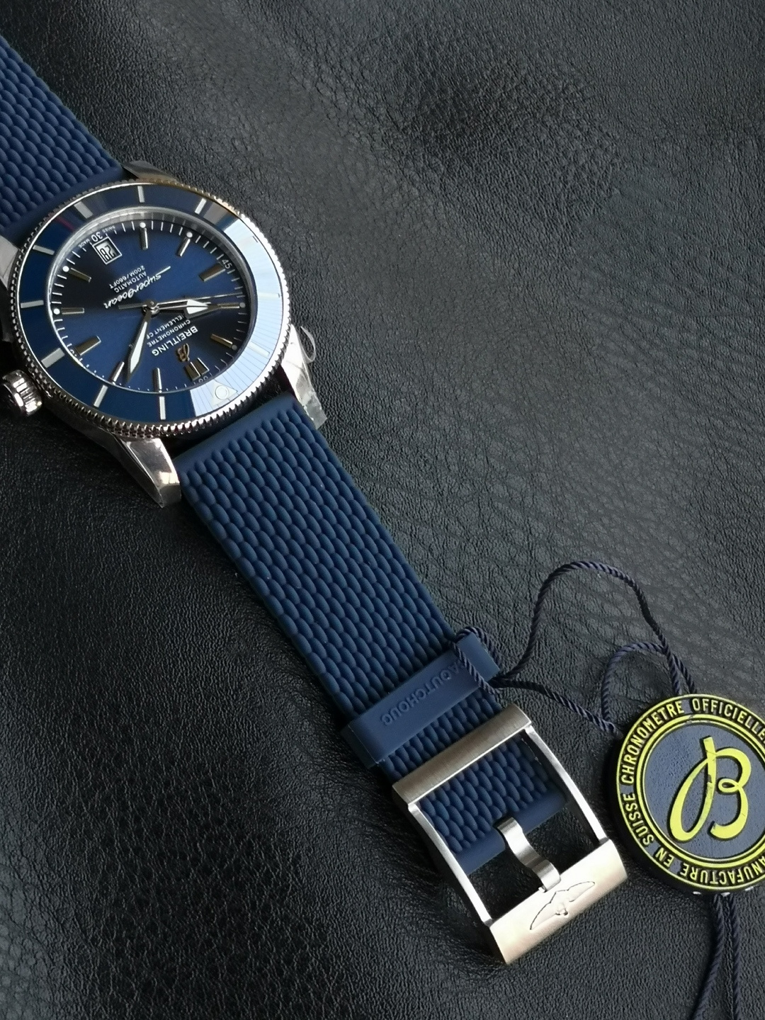 BREITLING ブライトリング スーパーオーシャン 腕時計 メンズ 自動巻き 機械式 ブルーダイアル ブラック - 画像 7