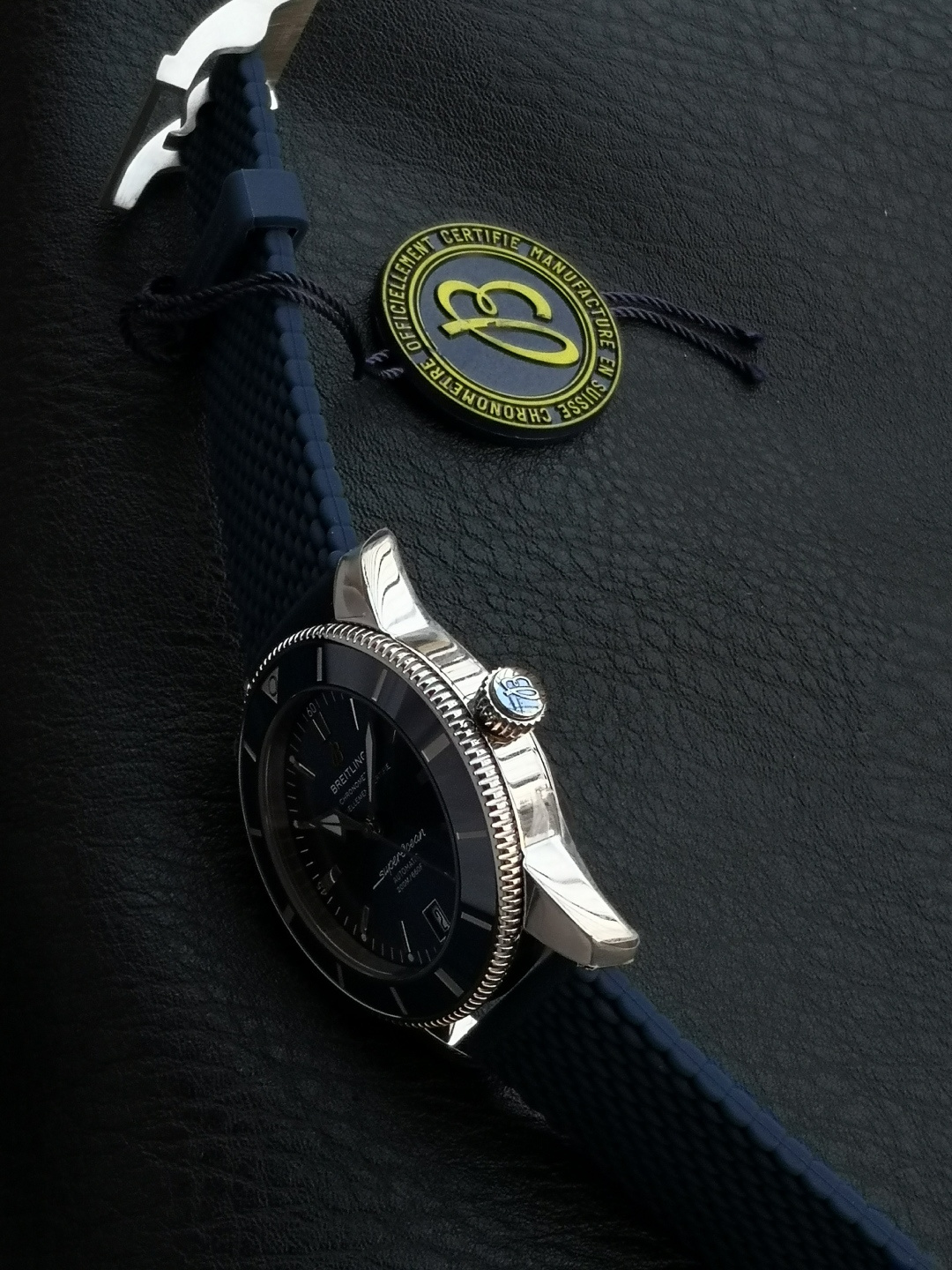 BREITLING ブライトリング スーパーオーシャン 腕時計 メンズ 自動巻き 機械式 ブルーダイアル ブラック - 画像 8