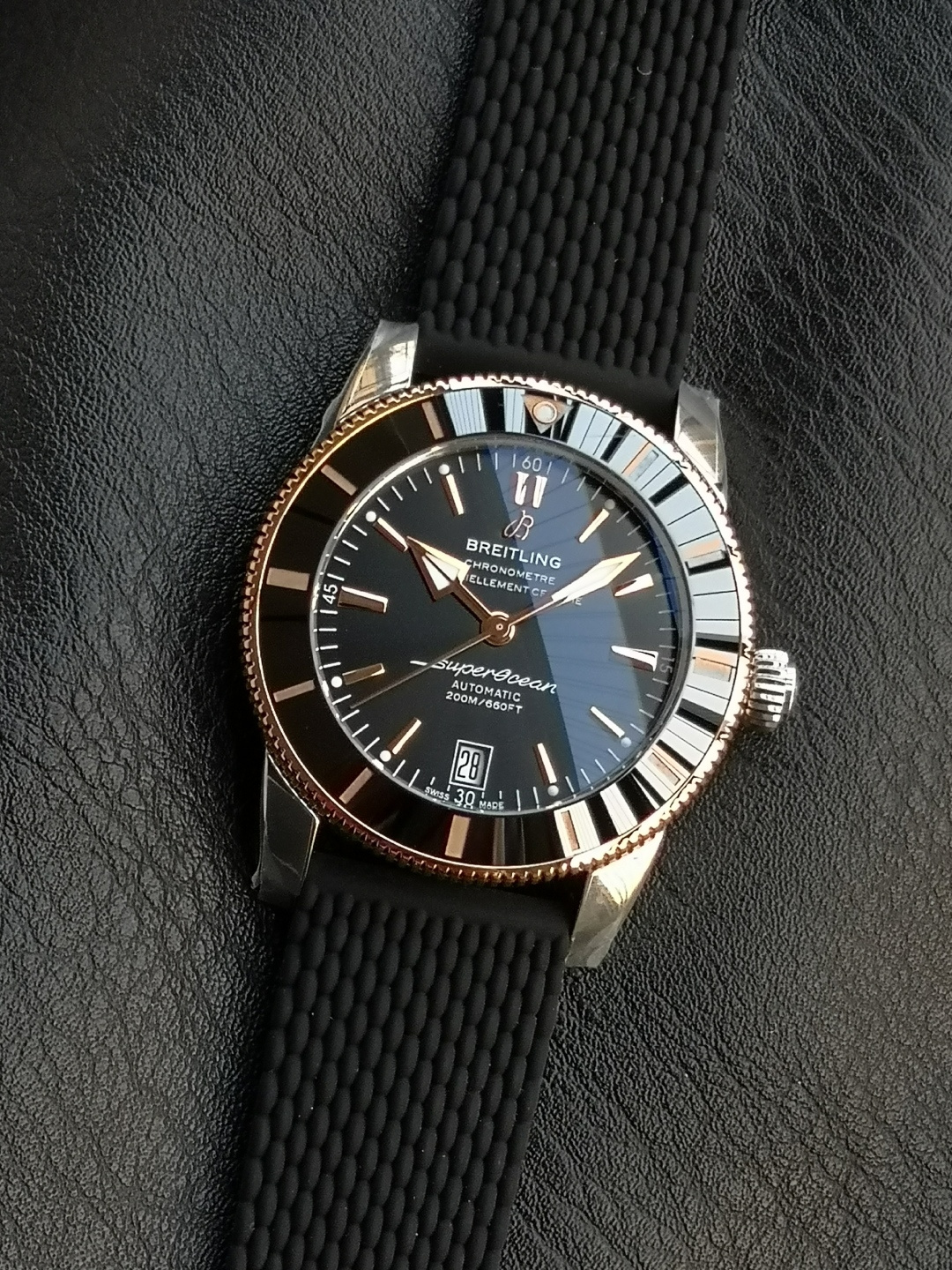 BREITLING ブリーティング スーパーオーシャン 腕時計 メンズ 自動巻き 200M防水 ブラック - 画像 2