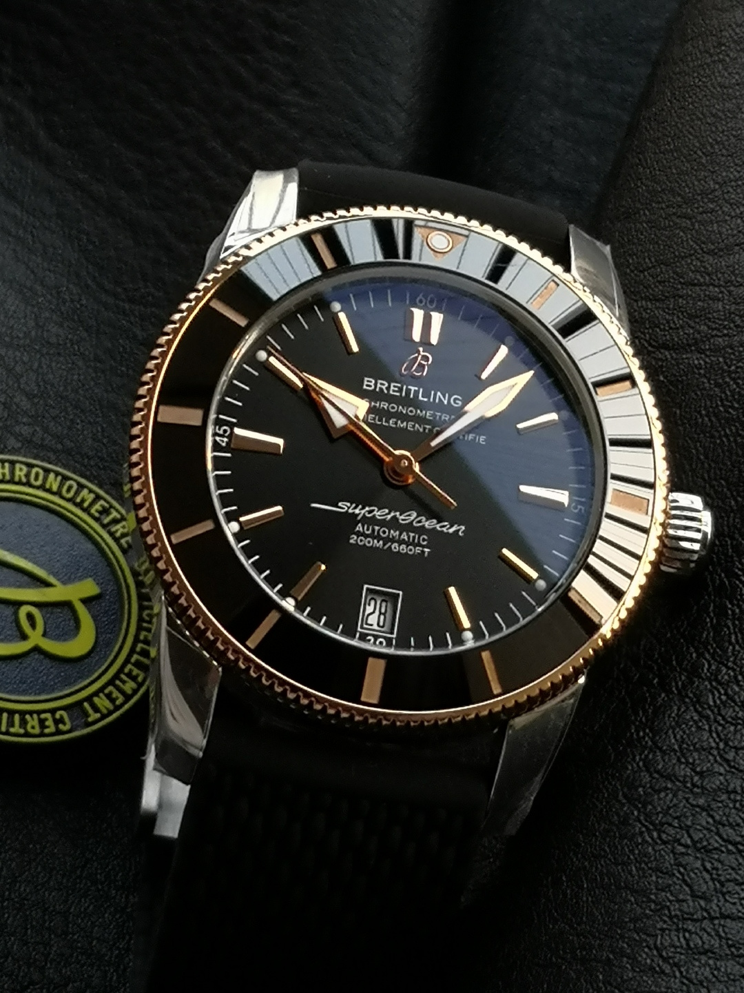 BREITLING ブリーティング スーパーオーシャン 腕時計 メンズ 自動巻き 200M防水 ブラック - 画像 3
