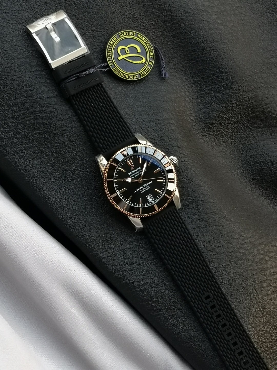 BREITLING ブリーティング スーパーオーシャン 腕時計 メンズ 自動巻き 200M防水 ブラック - 画像 5