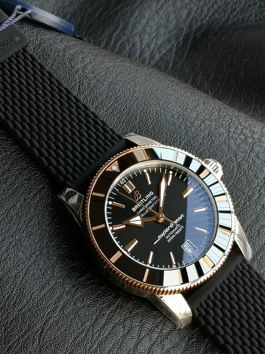 BREITLING ブリーティング スーパーオーシャン 腕時計 メンズ 自動巻き 200M防水 ブラック - 画像 6
