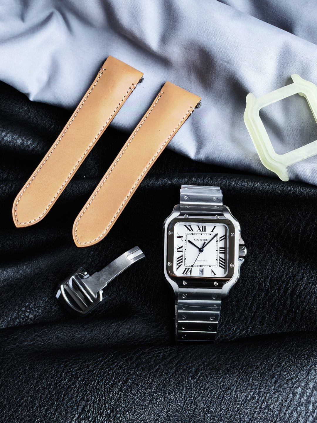 CARTIER カルティエ サンダース 腕時計 メンズ 自動巻き 44mm ケース ブラック