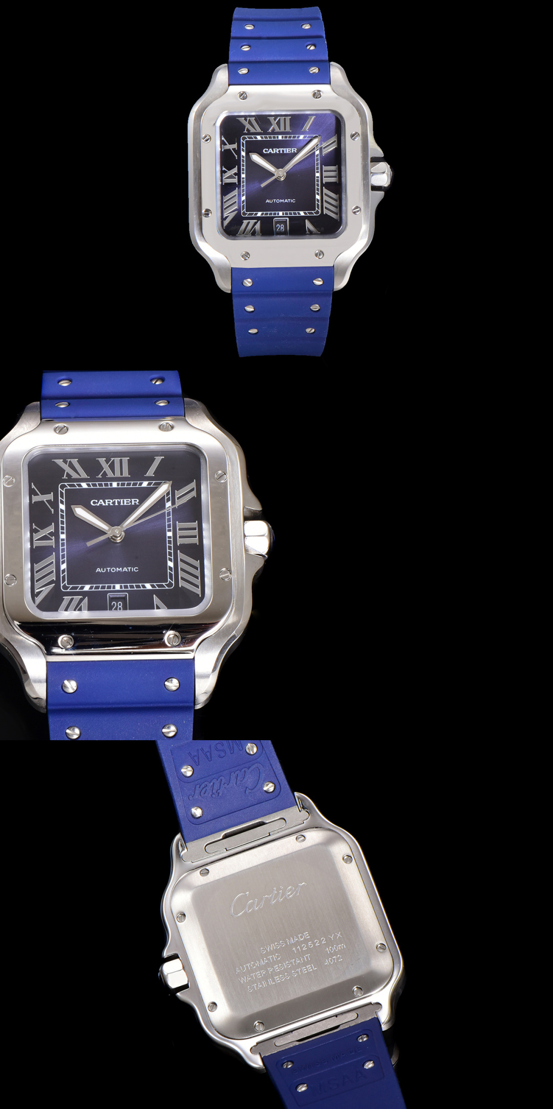 CARTIER カルティエ サントス 腕時計 メンズ 自動巻き 機械式 39.8mm ブルー
