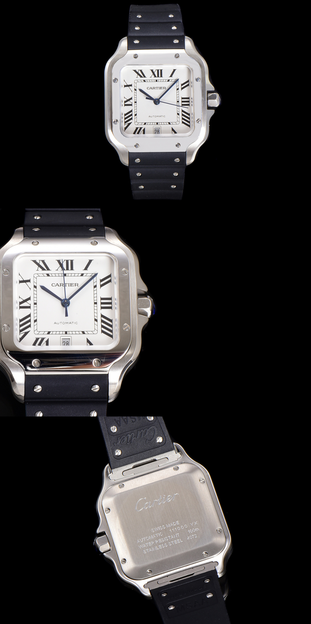 CARTIER カルティエ サントス 腕時計 メンズ 自動巻き 機械式 39.8mm ブルー - 画像 4