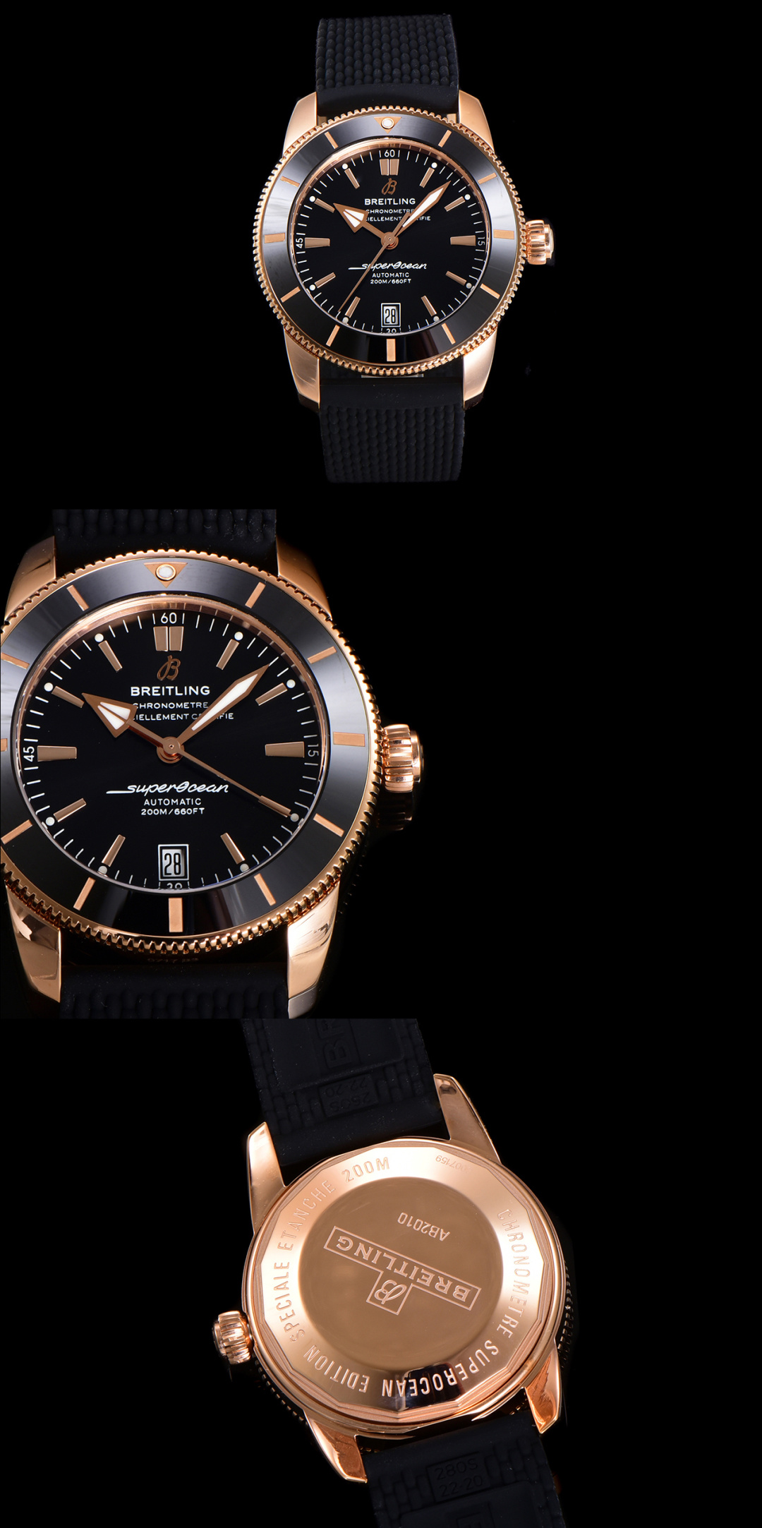 BREITLING ブライトリング スーパーオーシャン 腕時計 メンズ 自動巻き 機械式 シルバーベルト ブラック ブルー グリーン - 画像 7