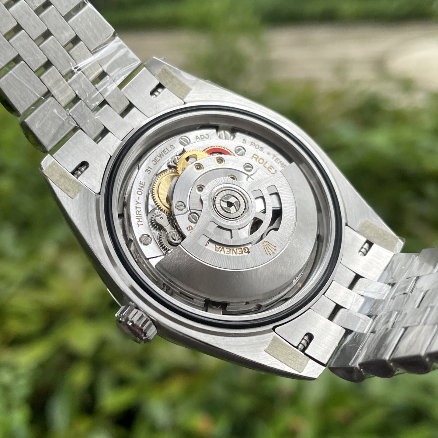 ROLEX ロレックス 日本製自動巻き 時計 メンズ 41mm 重厚感 ブラック レッド - 画像 7