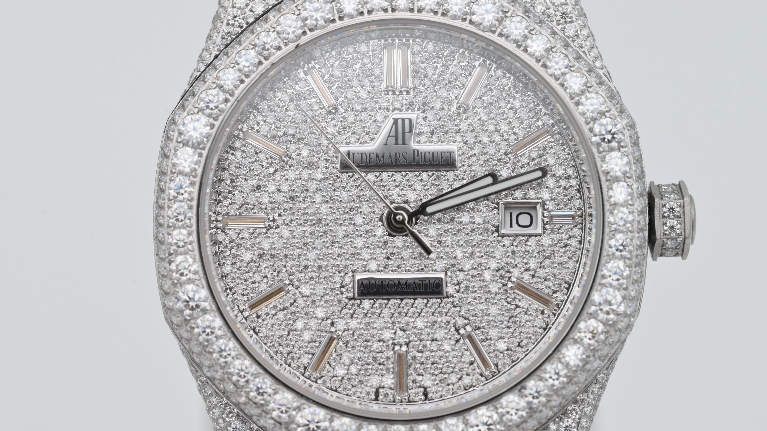 AUDEMARS PIGUET オーデマピゲ ロイヤルオーク 腕時計 メンズ 満天星 モーザンダイヤ フラワーセッティング シルバー - 画像 2