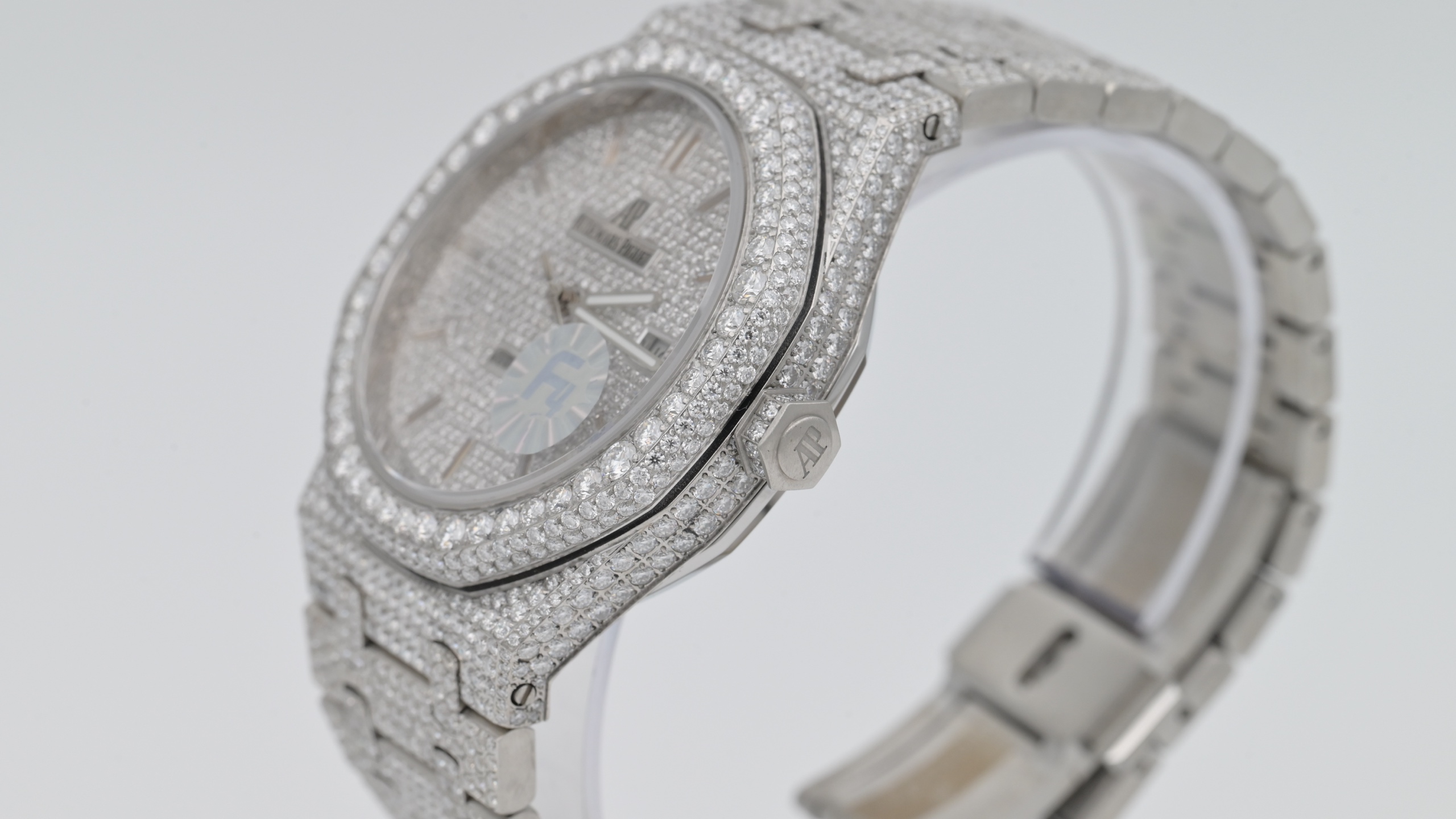 AUDEMARS PIGUET オーデマピゲ ロイヤルオーク 腕時計 メンズ 満天星 モーザンダイヤ フラワーセッティング シルバー - 画像 3