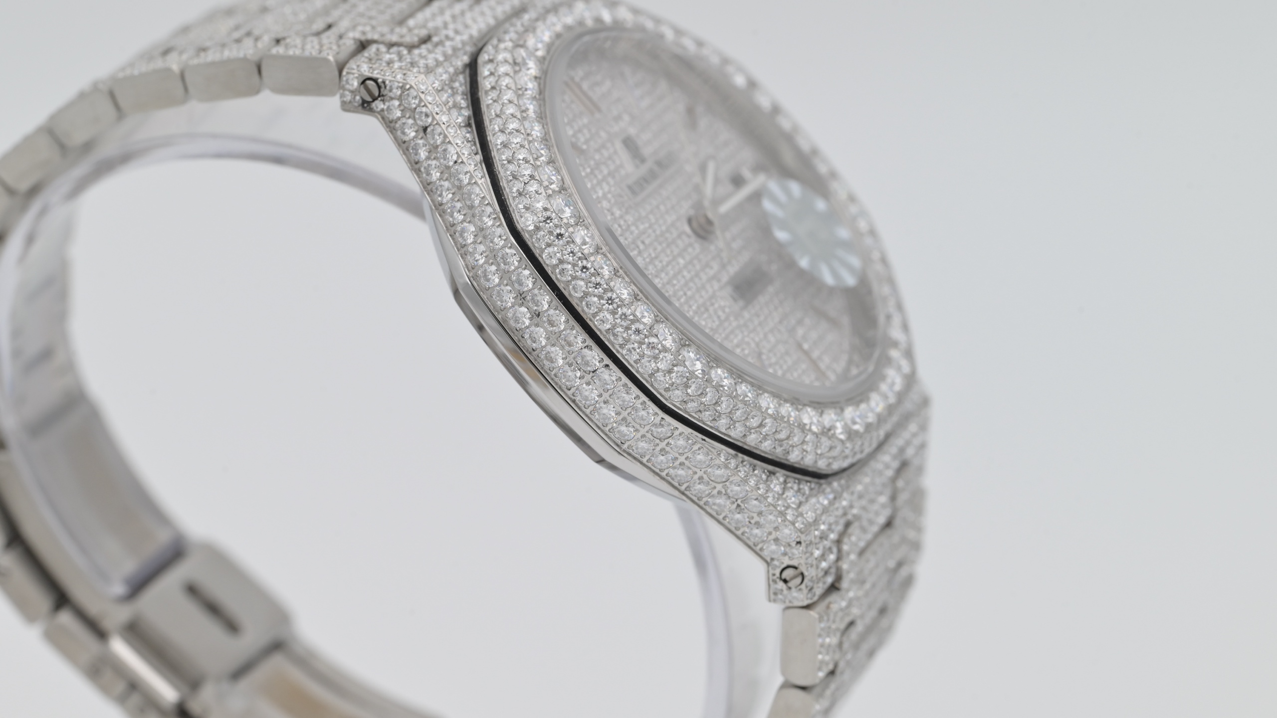 AUDEMARS PIGUET オーデマピゲ ロイヤルオーク 腕時計 メンズ 満天星 モーザンダイヤ フラワーセッティング シルバー - 画像 8
