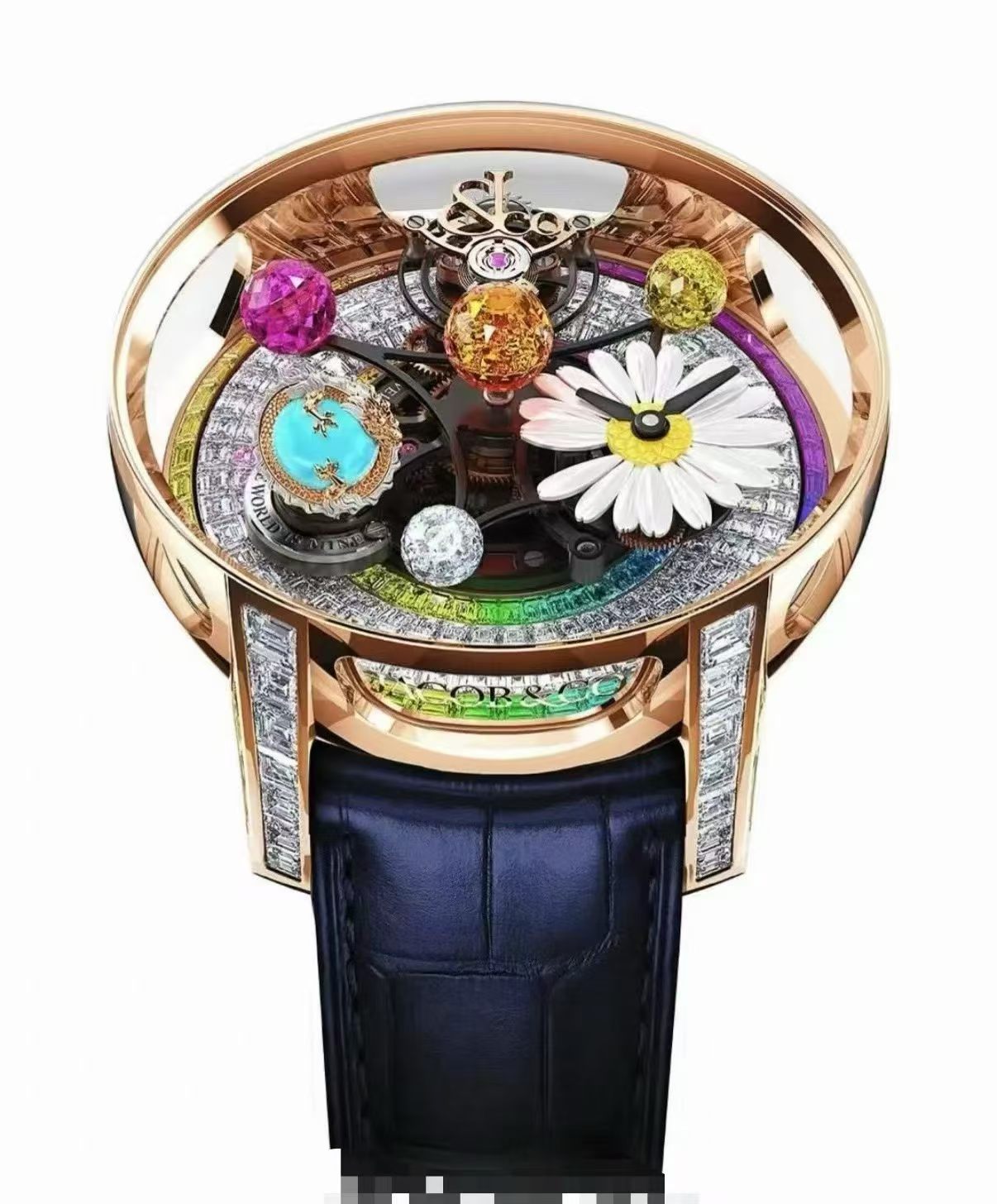 JACOB & CO ジェイコブ フラットシューズ 腕時計 メンズ ダイヤモンド マイクロクラスター 47mm ローズゴールド シルバー - 画像 3