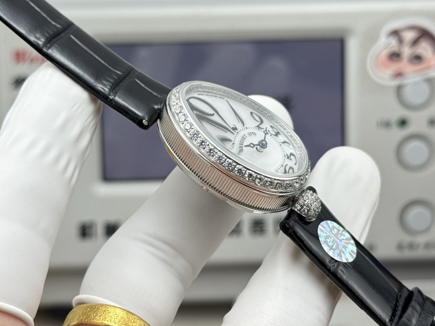 GR ブレゲ 腕時計 レディース オーバル型 蛋白石文字盤 ダイヤモンド シルバー - 画像 6