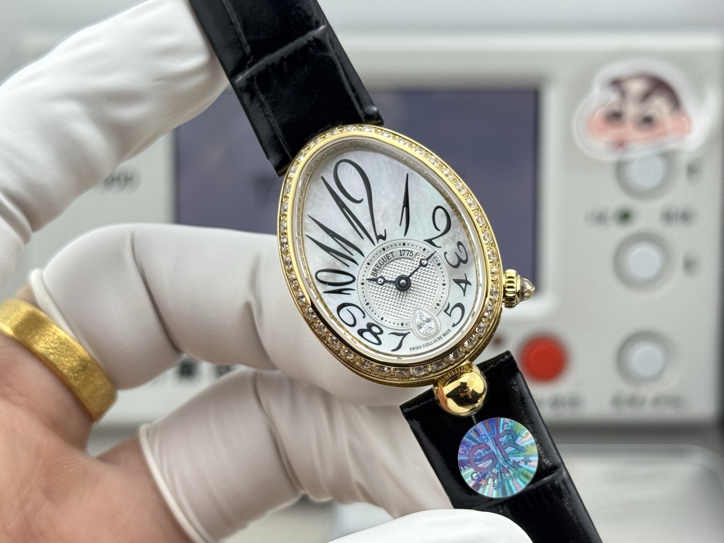 GR グループ 腕時計 レディース オーバル型 ムーブメント 本革 ブラック - 画像 2