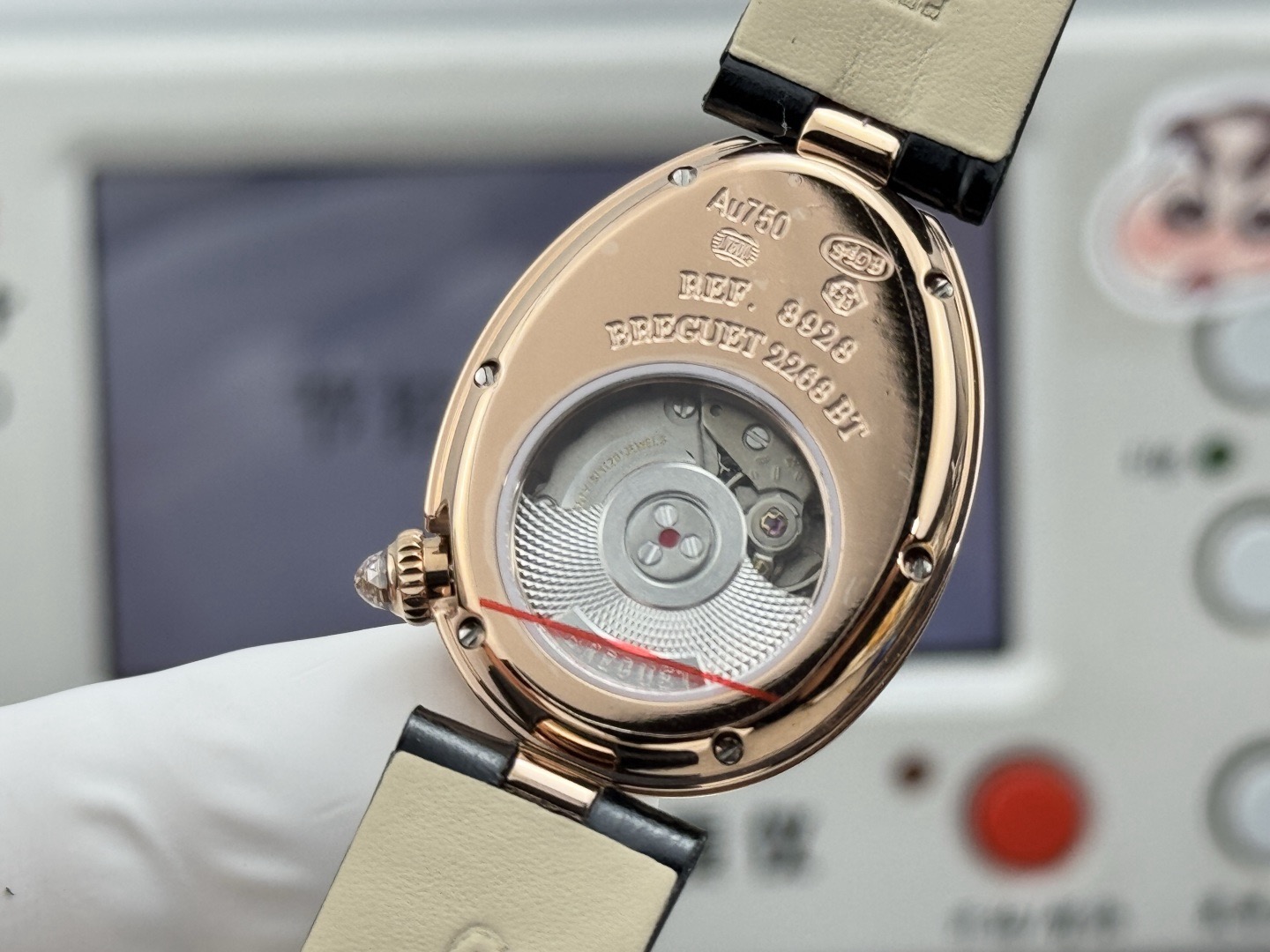 GR グラス ブルゲー 腕時計 レディース ランダム 33x25mm シルク ブラック - 画像 8