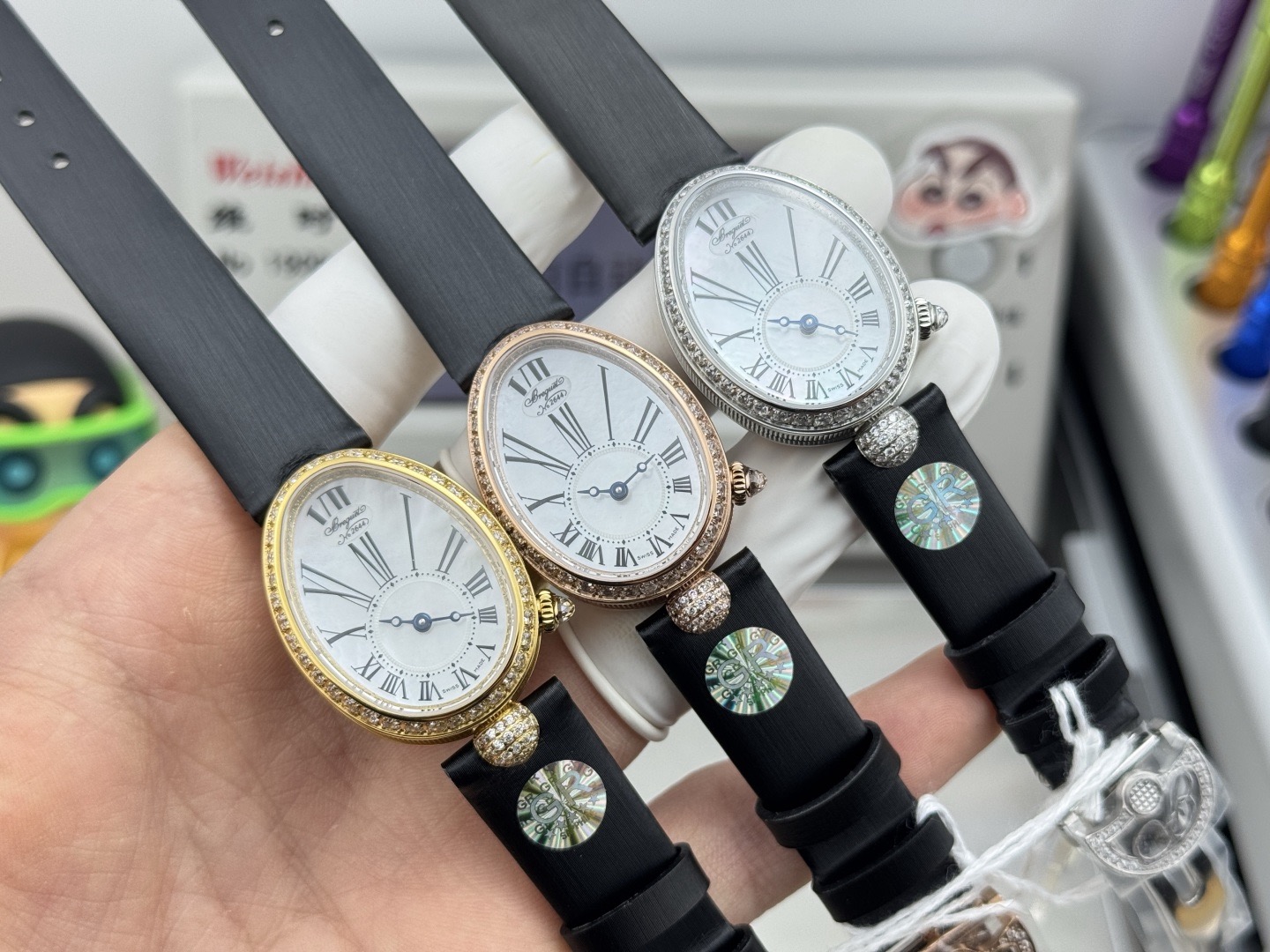 GR グラスン レディース腕時計 ファッション 時計 シルク ベルト ブラック
