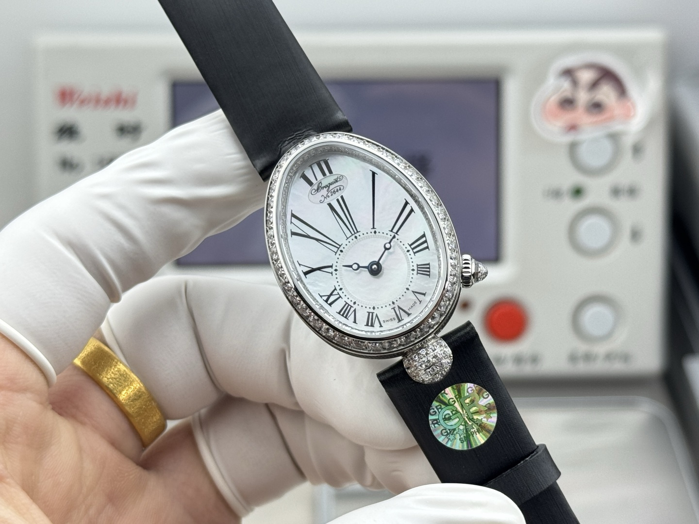 BREGUET ブルゲー ブルゲー レディース 腕時計 オーバル型 本革 ブラック - 画像 2