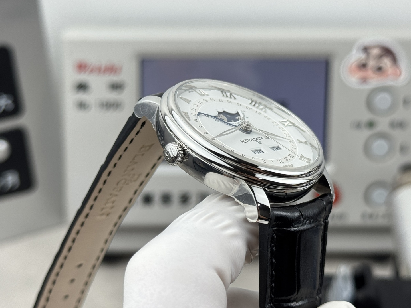 BLANCPAIN ブランパン 腕時計 メンズ 自動巻き 全日歴 月相 ブラック - 画像 7