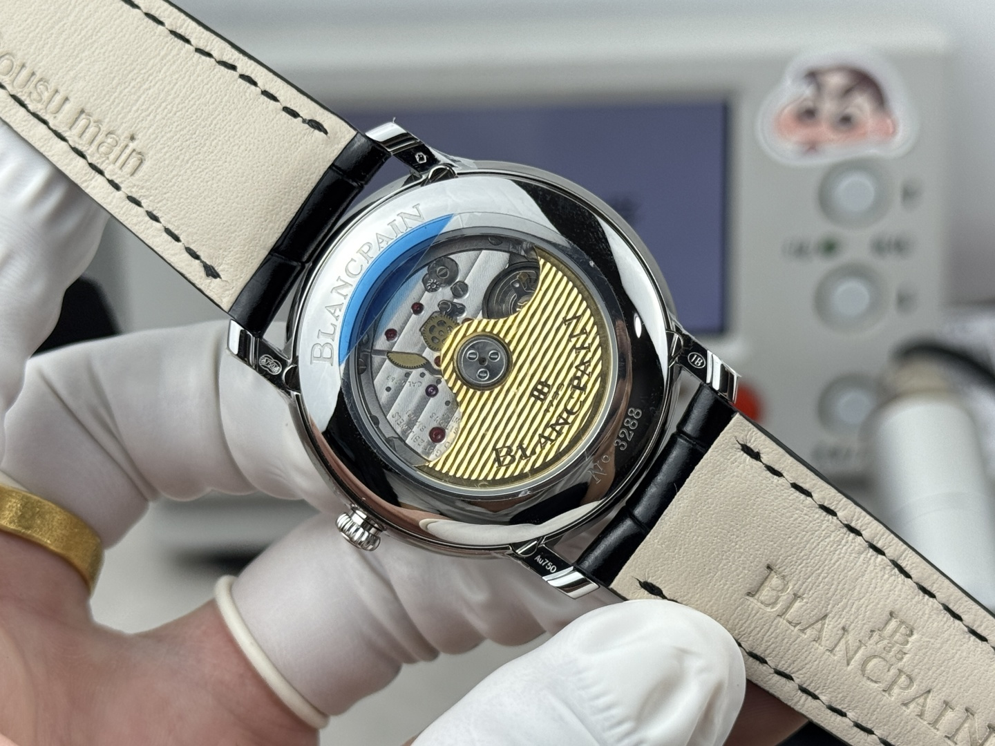 BLANCPAIN ブランパン 腕時計 メンズ 自動巻き 全日歴 月相 ブラック - 画像 8