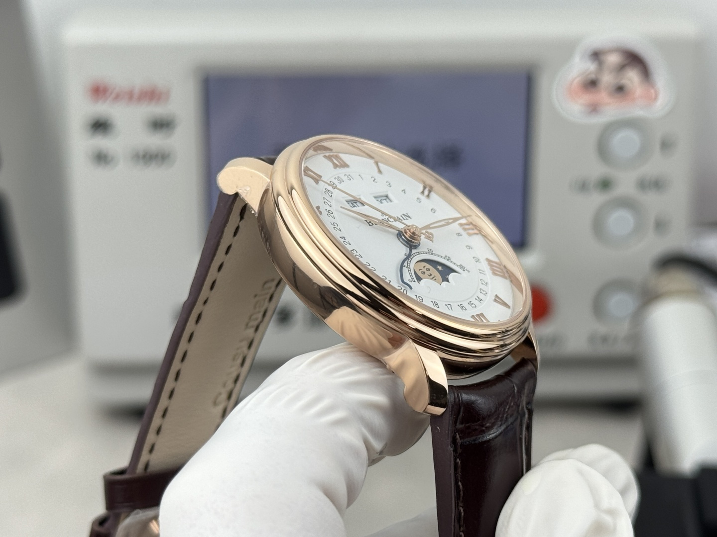 BLANCPAIN ブランパン ウォッチ メンズ 自動巻き 全暦 月相 40mm ローズゴールド ブラウン - 画像 6