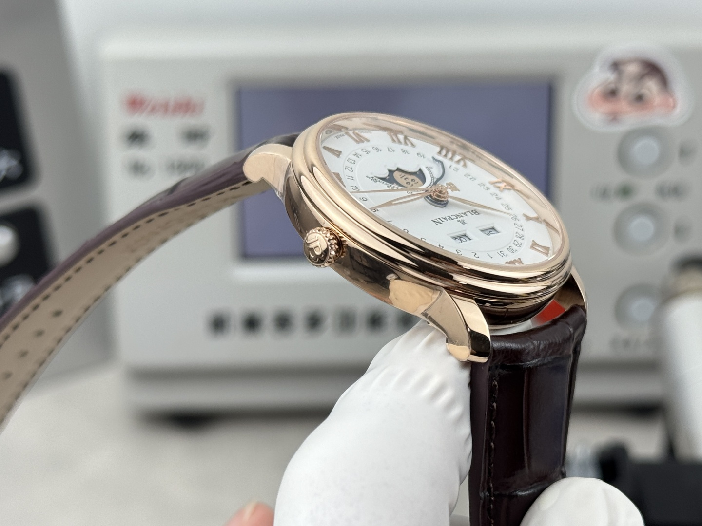 BLANCPAIN ブランパン ウォッチ メンズ 自動巻き 全暦 月相 40mm ローズゴールド ブラウン - 画像 7