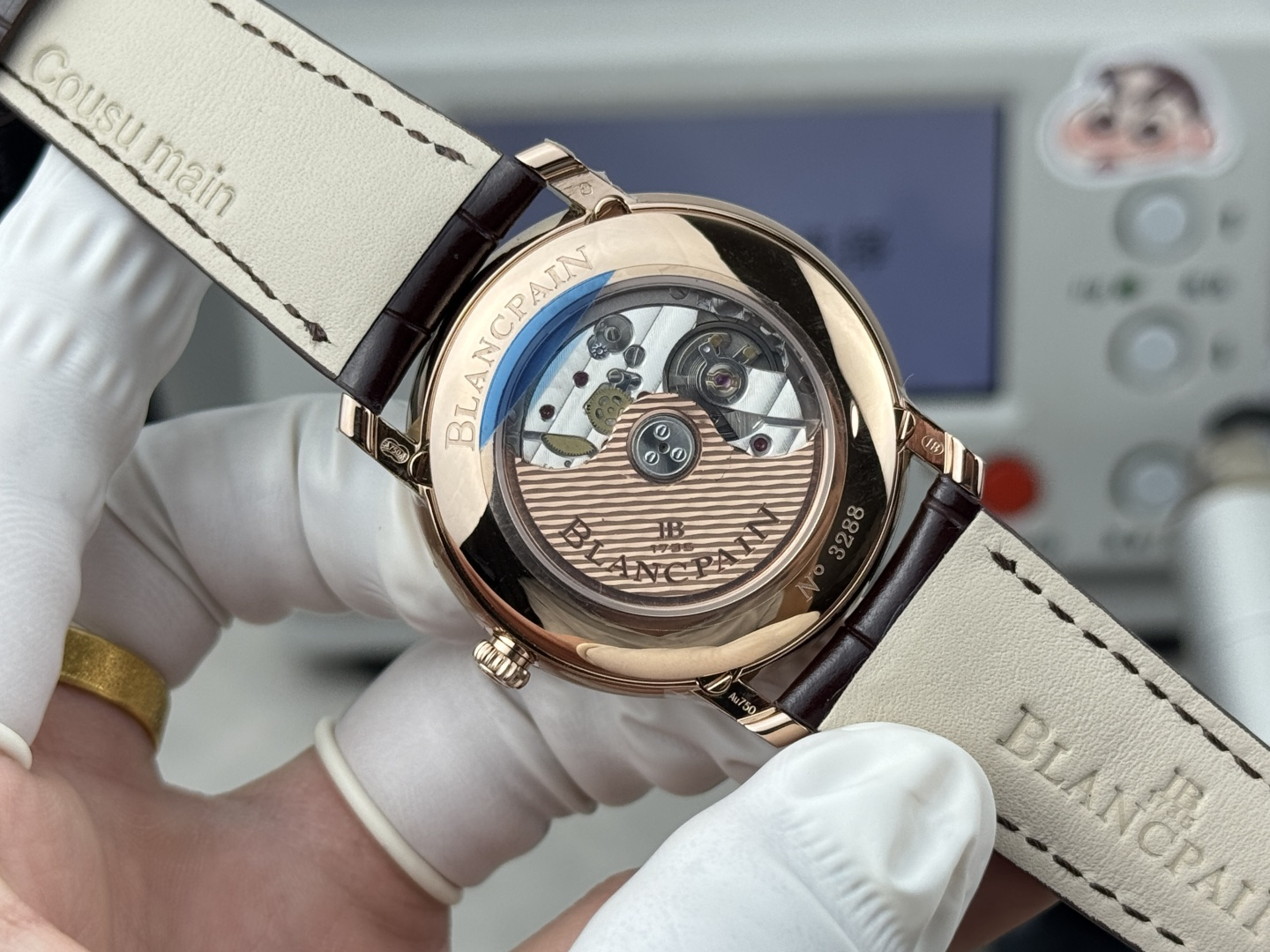 BLANCPAIN ブランパン ウォッチ メンズ 自動巻き 全暦 月相 40mm ローズゴールド ブラウン - 画像 9