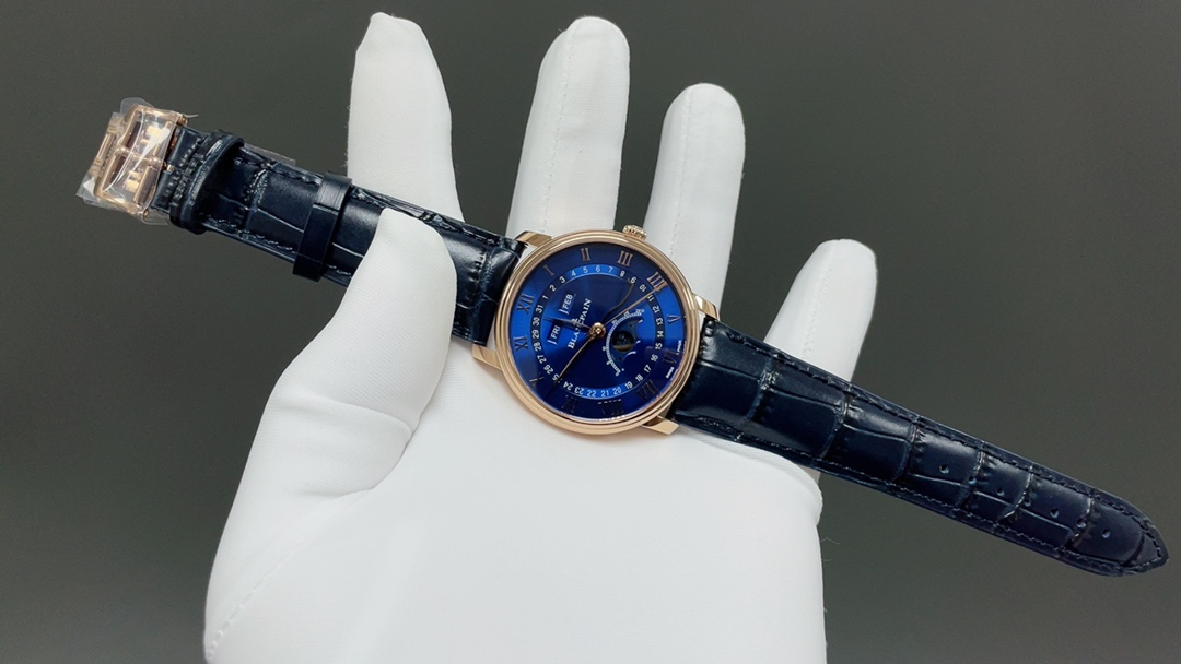 BLANCPAIN ブランパン 腕時計 メンズ 自動巻き 全歴月相 40mm ブルー - 画像 2