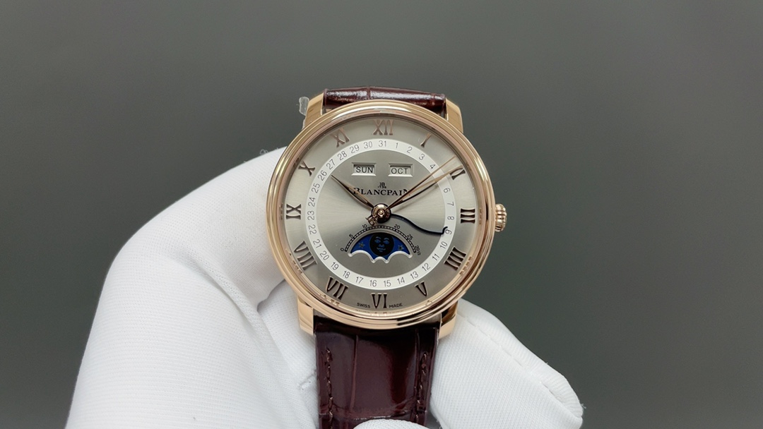 BLANCPAIN ブランパン 腕時計 メンズ 自動巻き 全自動 デイト ムーンフェイズ ブラウン - 画像 1