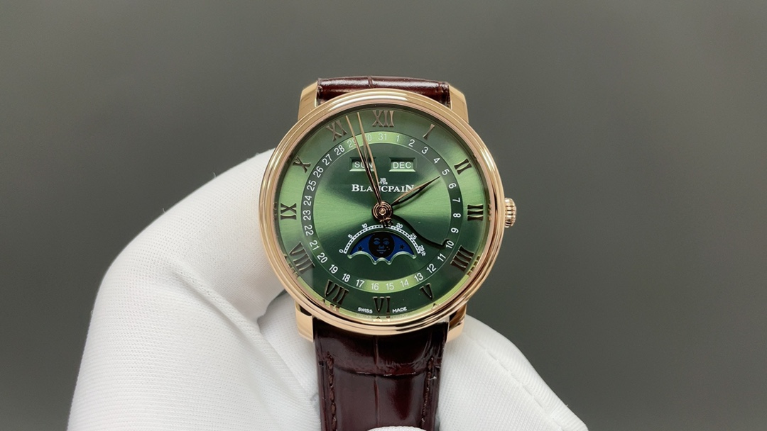 BLANCPAIN ブランパン 腕時計 メンズ 全自動巻き 月相表示 40mm ブラウン レザー