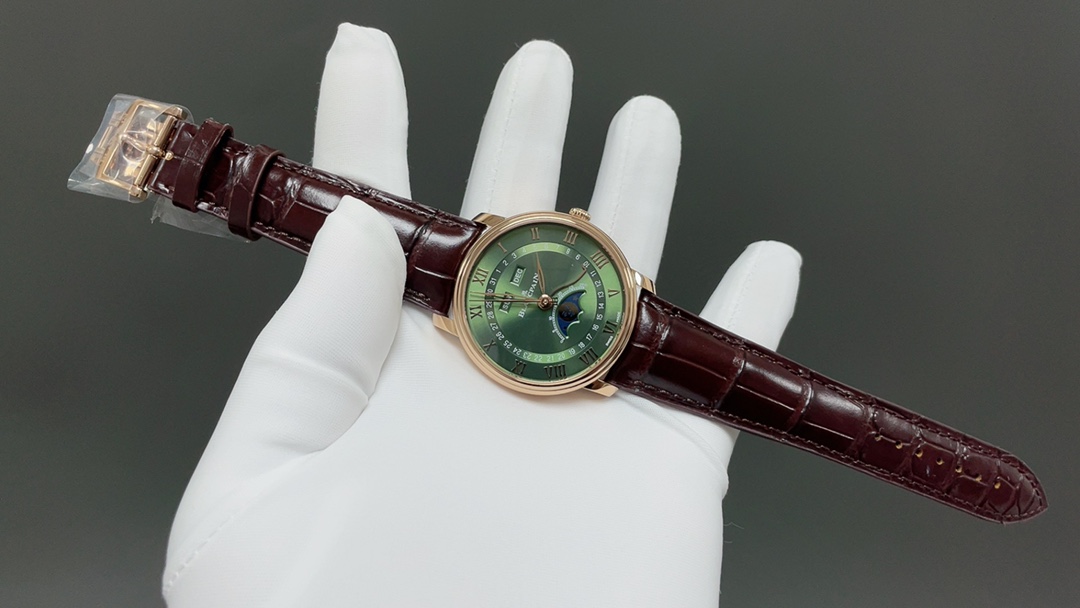 BLANCPAIN ブランパン 腕時計 メンズ 全自動巻き 月相表示 40mm ブラウン レザー - 画像 2