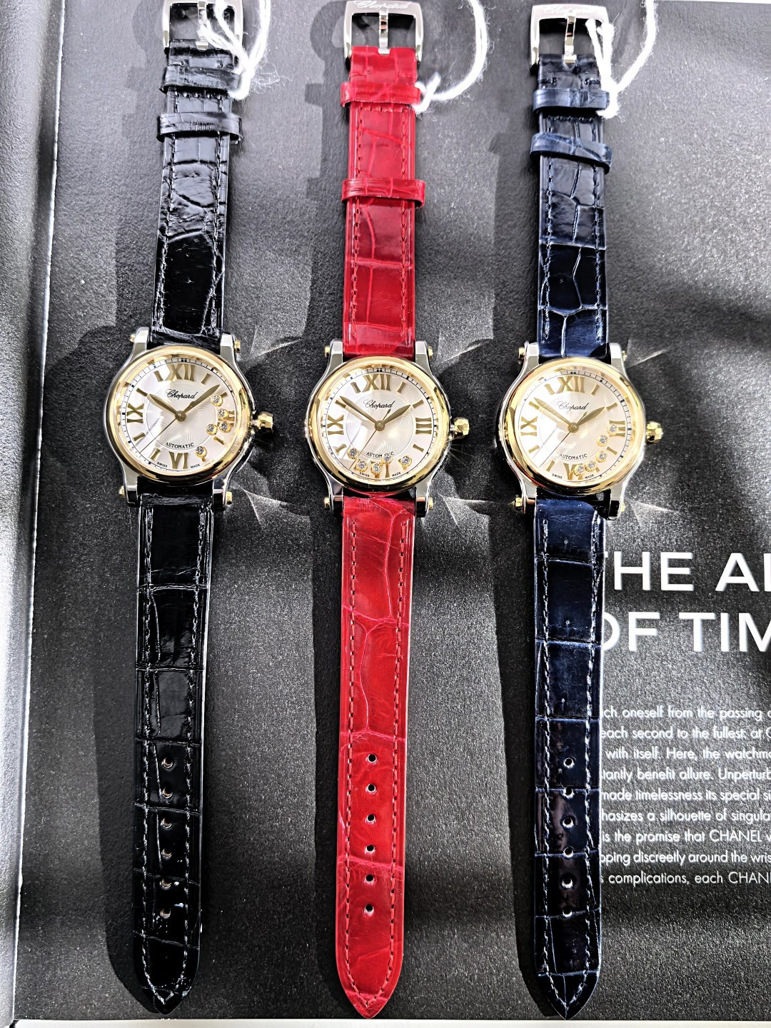 CHANEL シャネル ハッピースポーツ 腕時計 レディース 自動巻き 機械式 30mm ブラック ブルー レッド 全3色 - 画像 8
