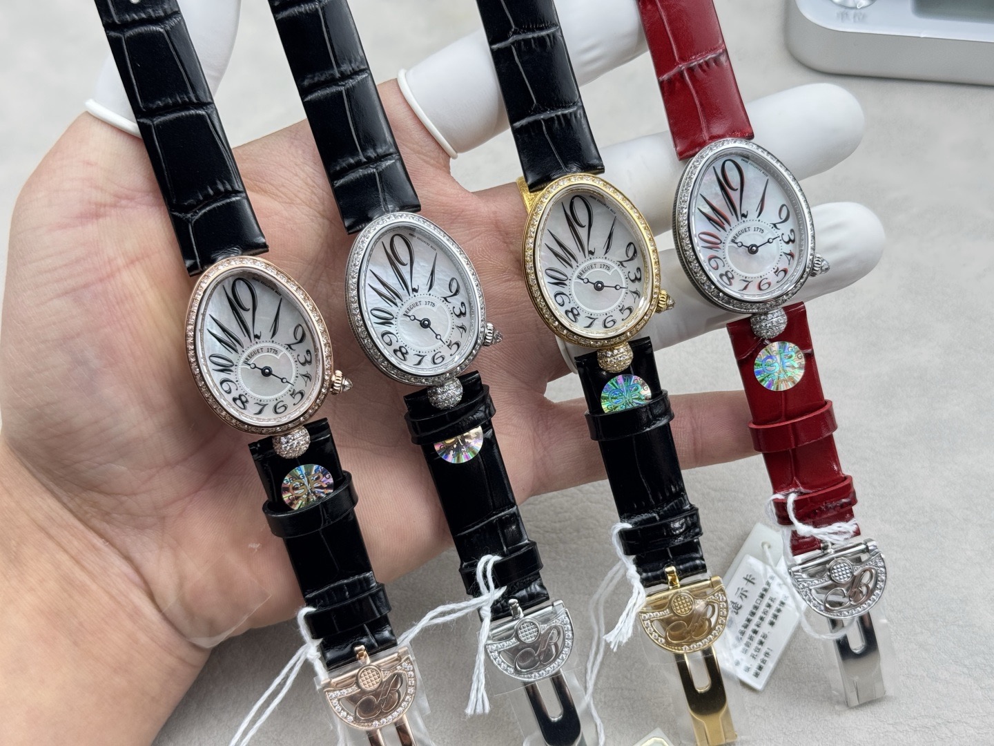 GR グループ 腕時計 レディース フラット シルク ブラック レッド ホワイト ゴールド 全4色