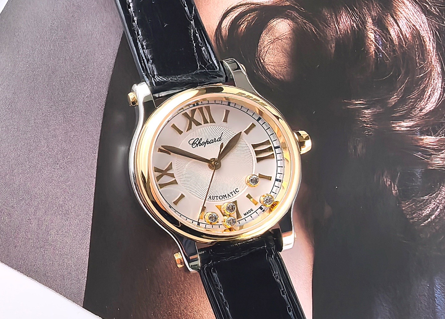 CHOPARD ショパール 腕時計 レディース 自動巻き 革ベルト シルバー ブラック