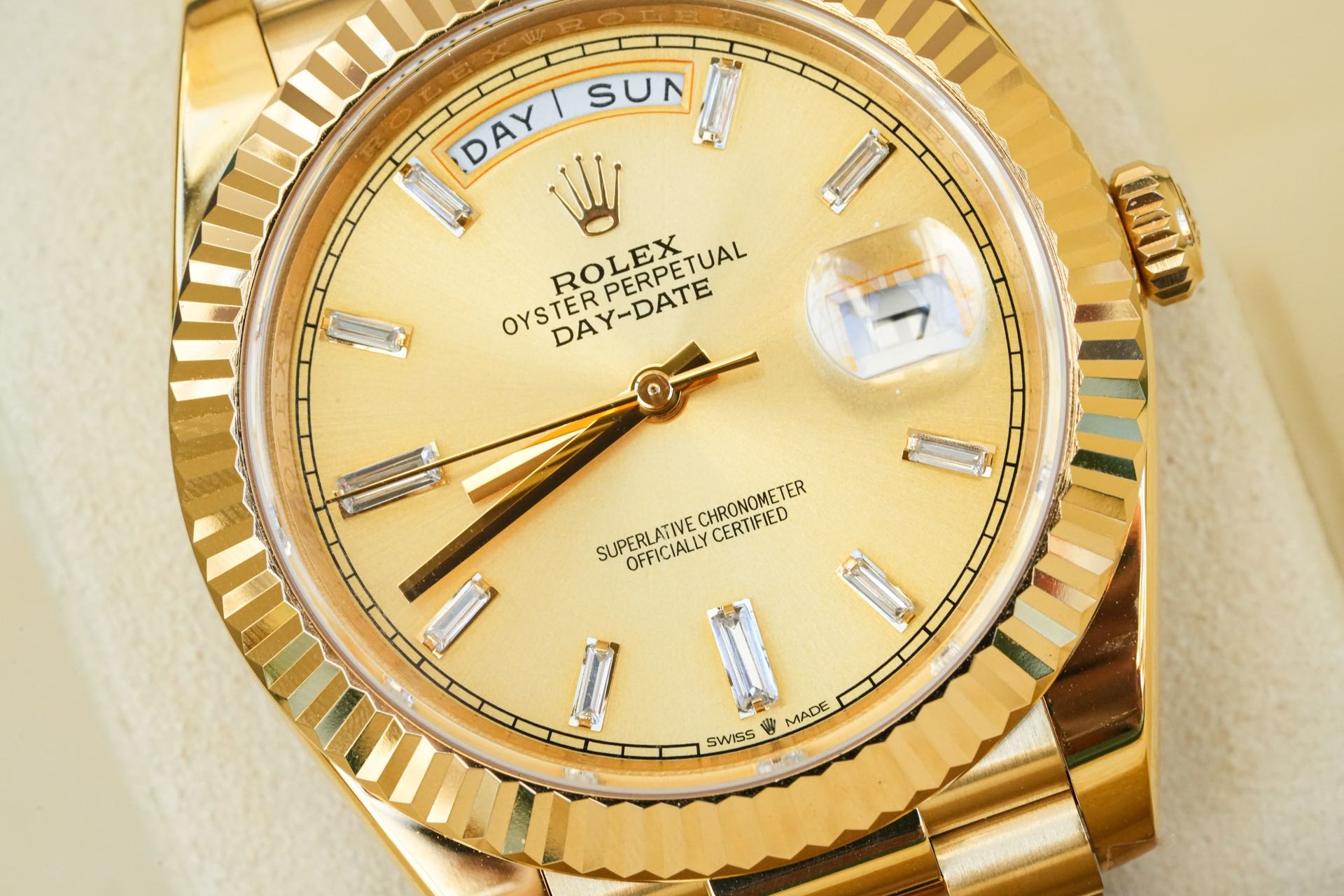 ROLEX ロレックス デイデイト 腕時計 メンズ 金色砂紋 腕時計 18Kゴールド ブラック - 画像 1
