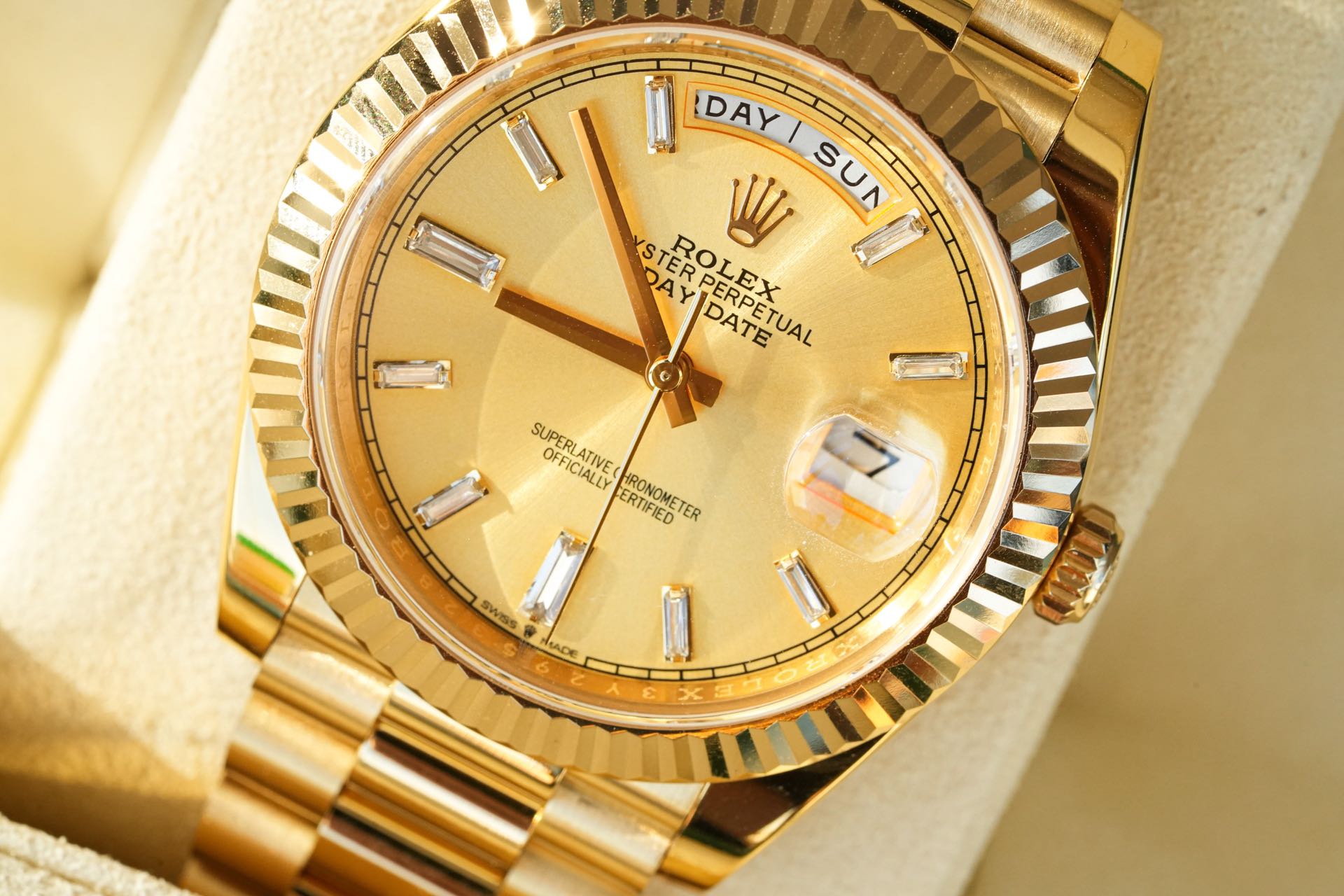 ROLEX ロレックス デイデイト 腕時計 メンズ 金色砂紋 腕時計 18Kゴールド ブラック - 画像 7
